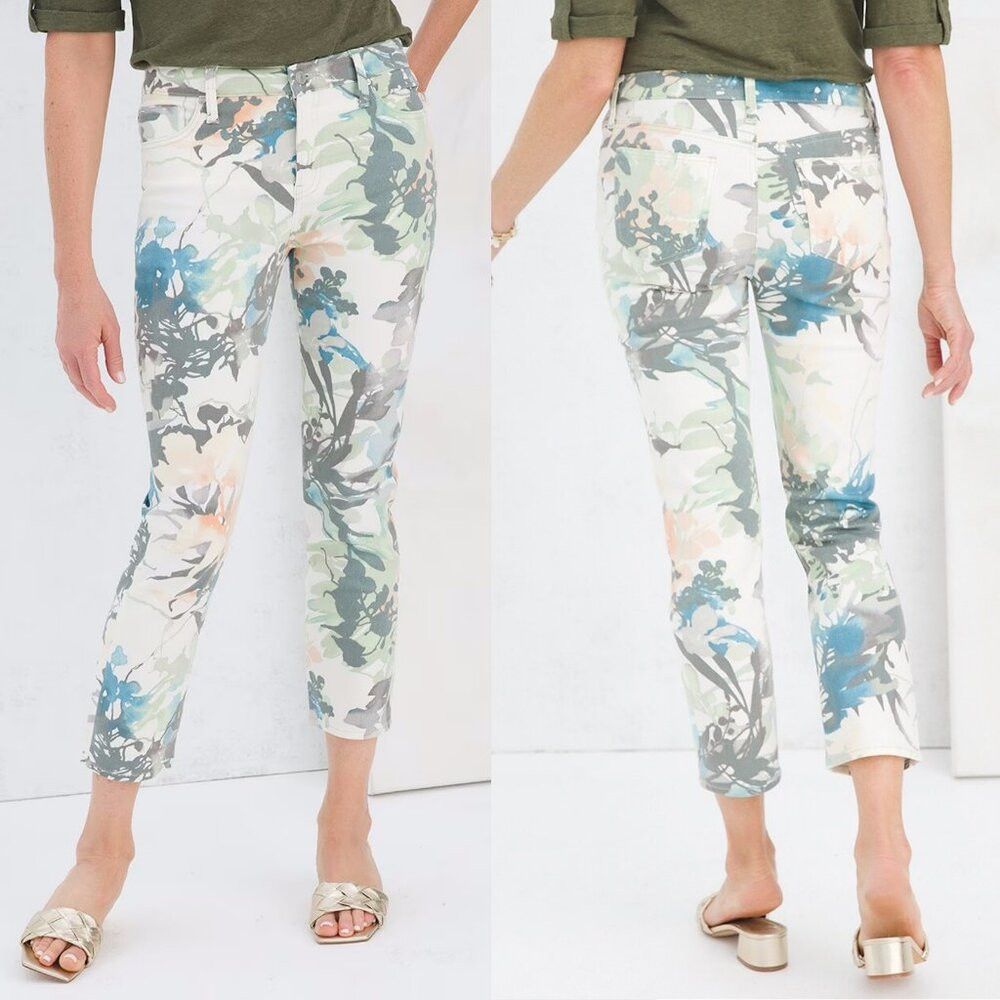 Chicos Chico's So Slimming Floral Girlfriend Crops Pants Size 2 US Size 36" / US 14 / IT 50 - 1 Thumbnail