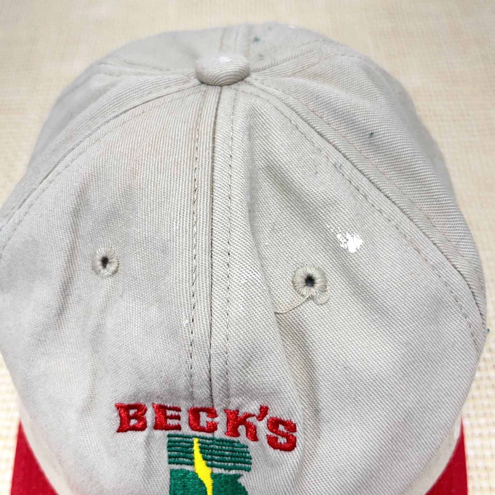 Vintage VINTAGE Beck's Seed Hat Cap Snap Back Made In USA Red 80s 90s Farm Agriculture Mens Size ONE SIZE - 5 Thumbnail