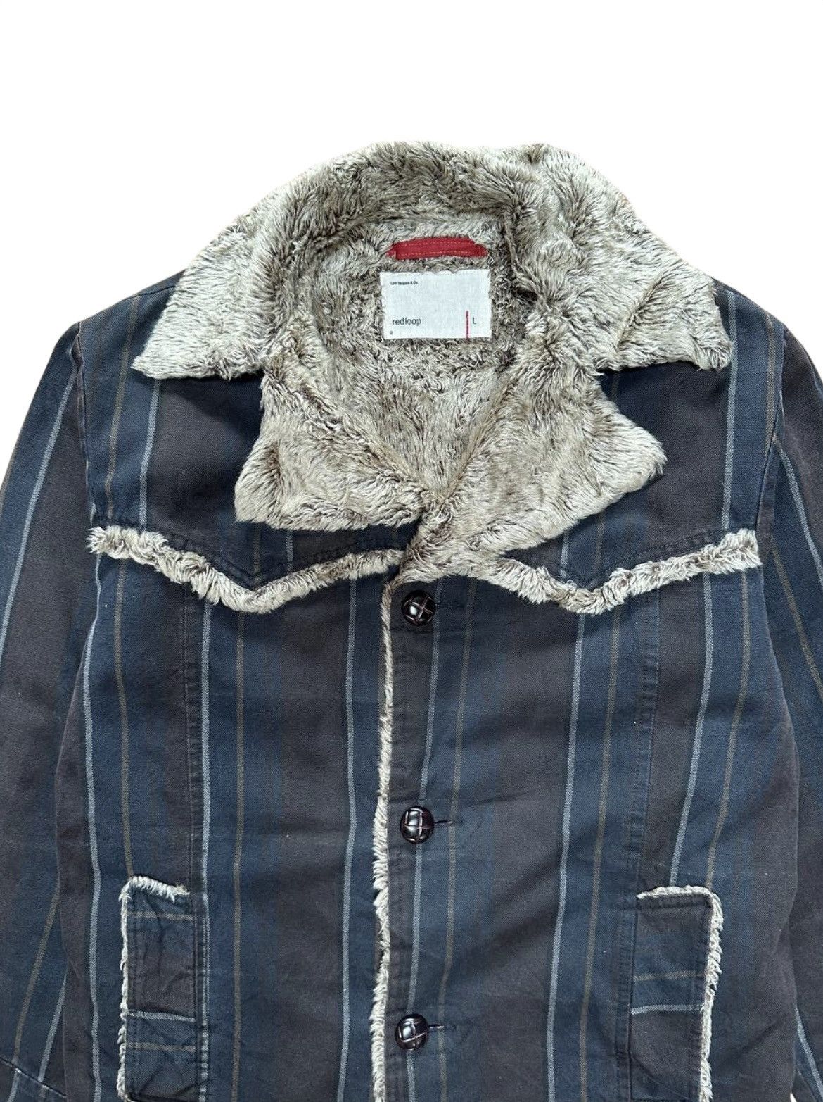 Japanese Brand × Levi's Vintage Clothing Vtg Levi's Redloop Sherpa Stripes Jacket Size US S / EU 44-46 / 1 - 5 Thumbnail