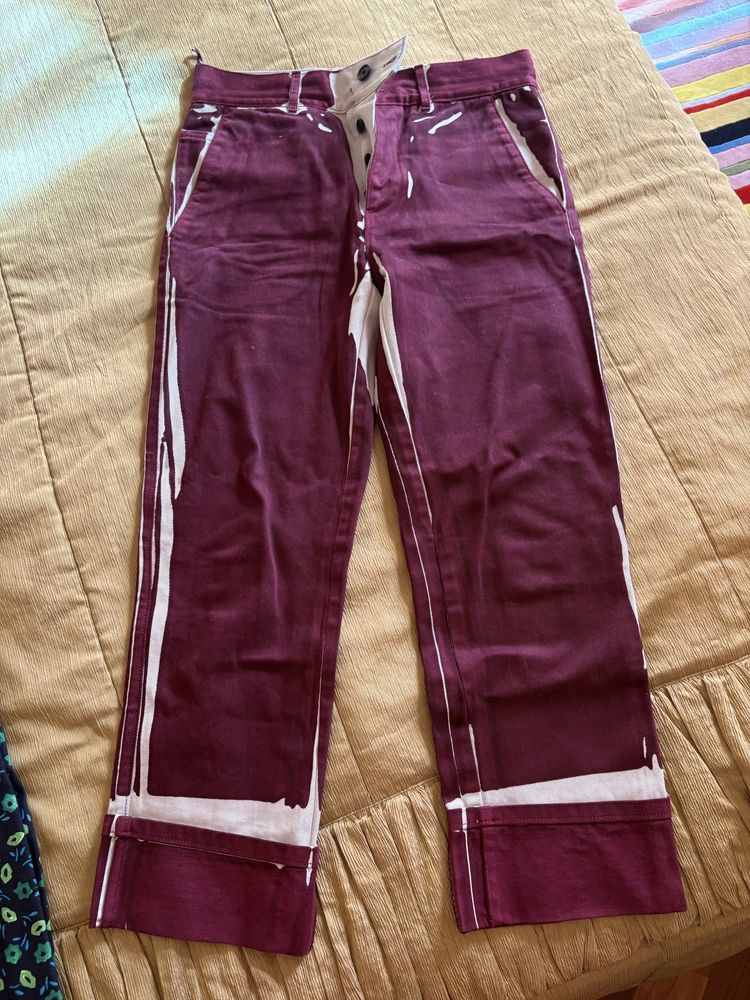 Prada Prada Burgundy Raf Simons Pants Jeans Size 28" / US 6 / IT 42 - 1 Thumbnail