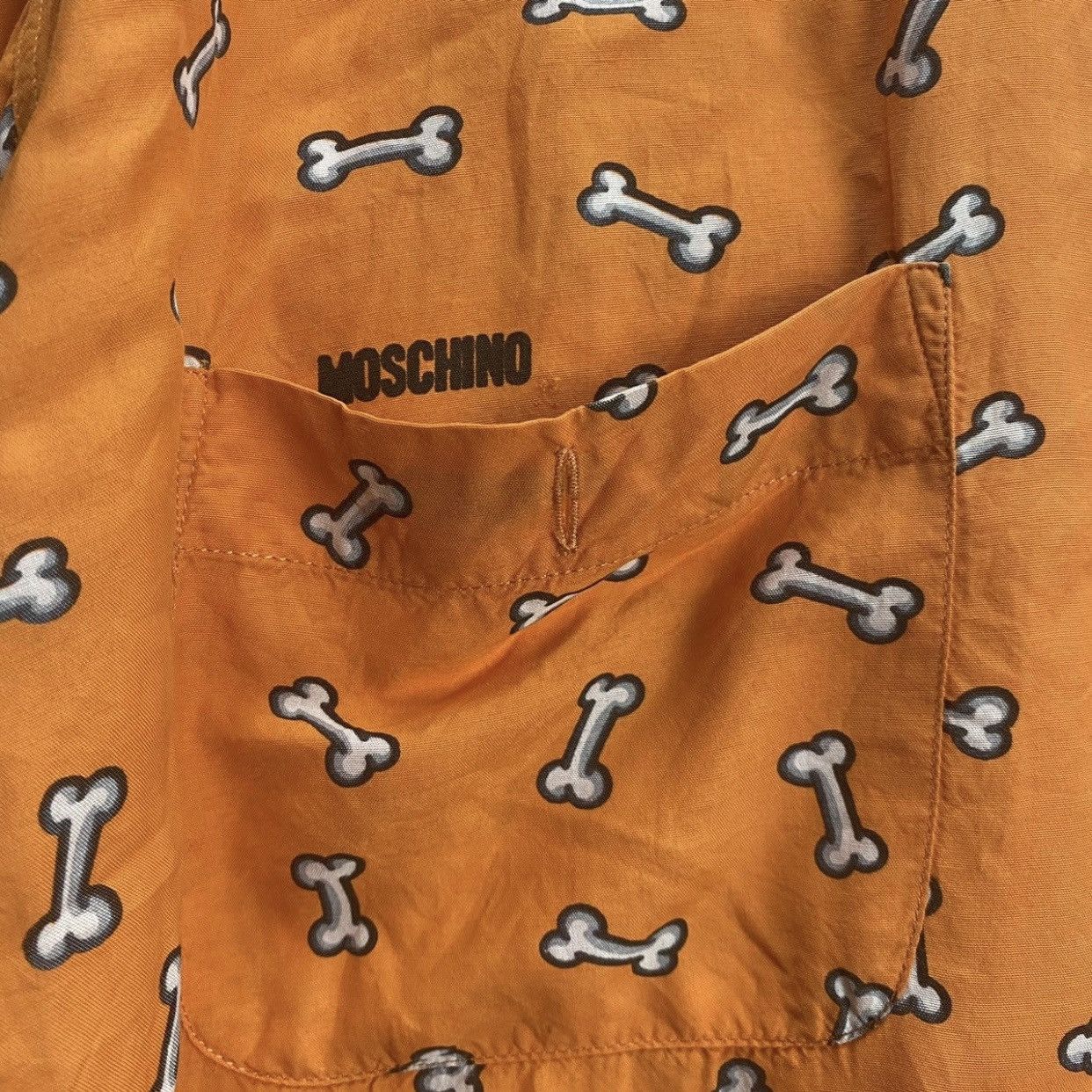 Moschino Moschino All Over Print Bone Shirt - Vintage Archive - Size US M / EU 48-50 / 2 - 5 Thumbnail
