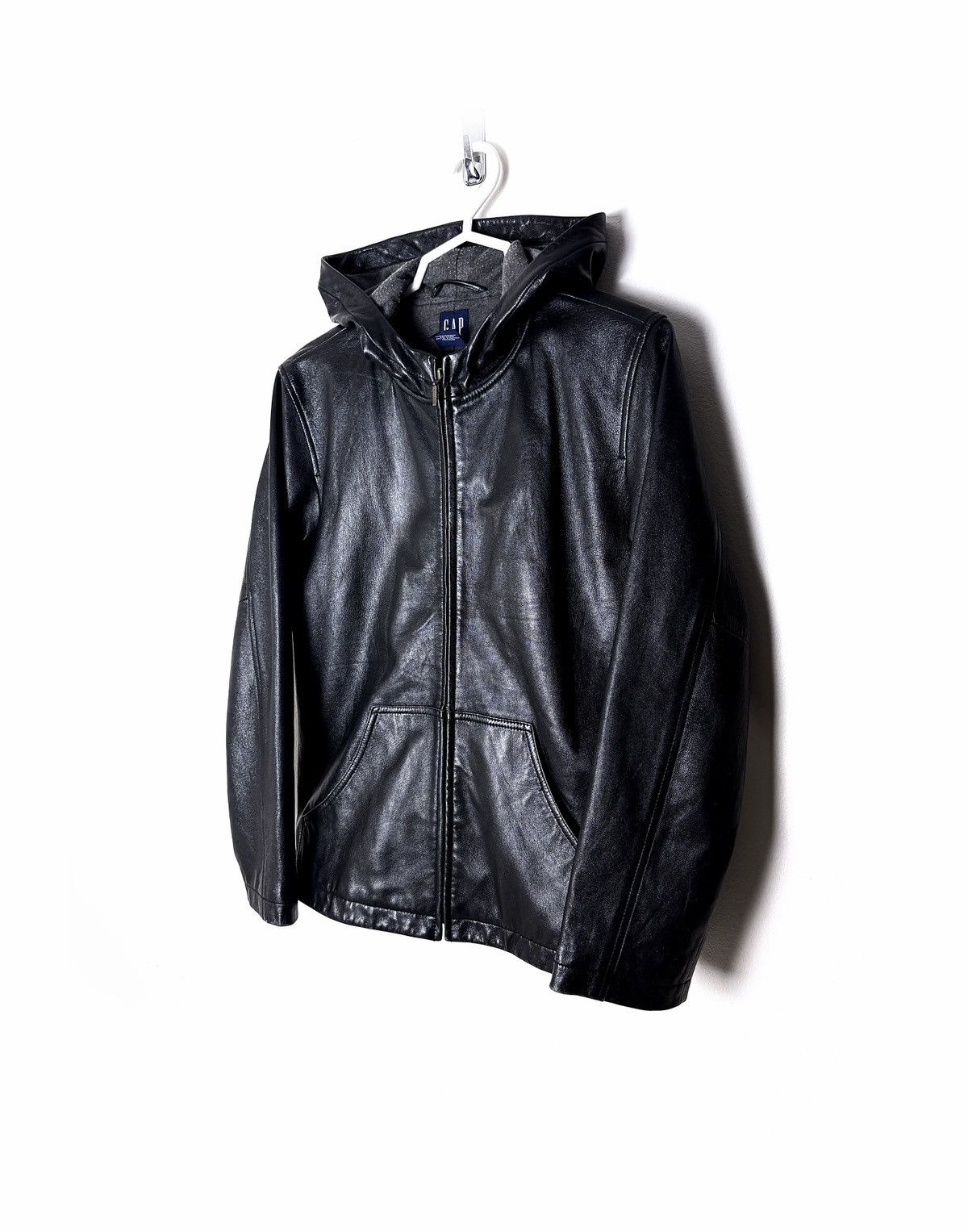 Gap GAP Lamb Leather Hooded Jacket Size US M / EU 48-50 / 2 - 6 Thumbnail