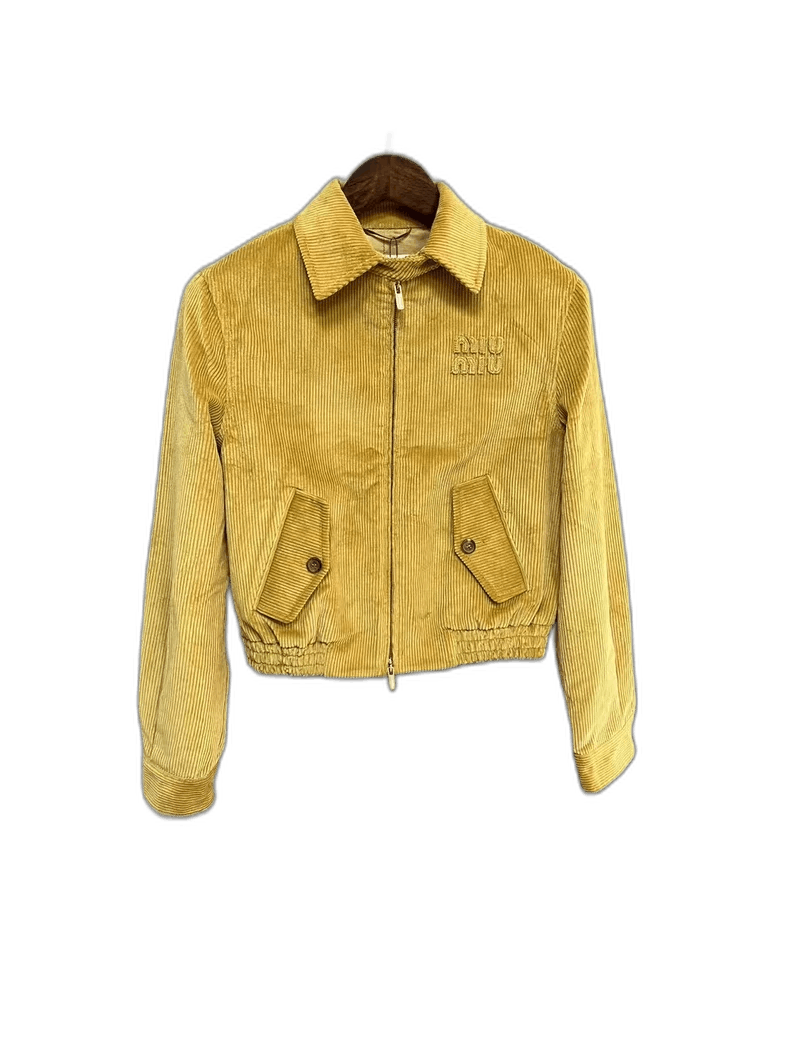 Miu Miu Miu Miu short corduroy logo jacket Size XS / US 0-2 / IT 36-38 - 1 Thumbnail