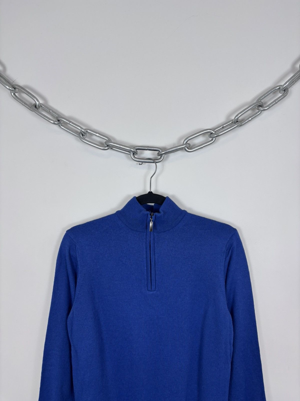 Cavalli Class Roberto Cavalli Class Blue Knit Acrylic Wool 1/4 Zip Sweater Size US XS / EU 42 / 0 - 2 Thumbnail