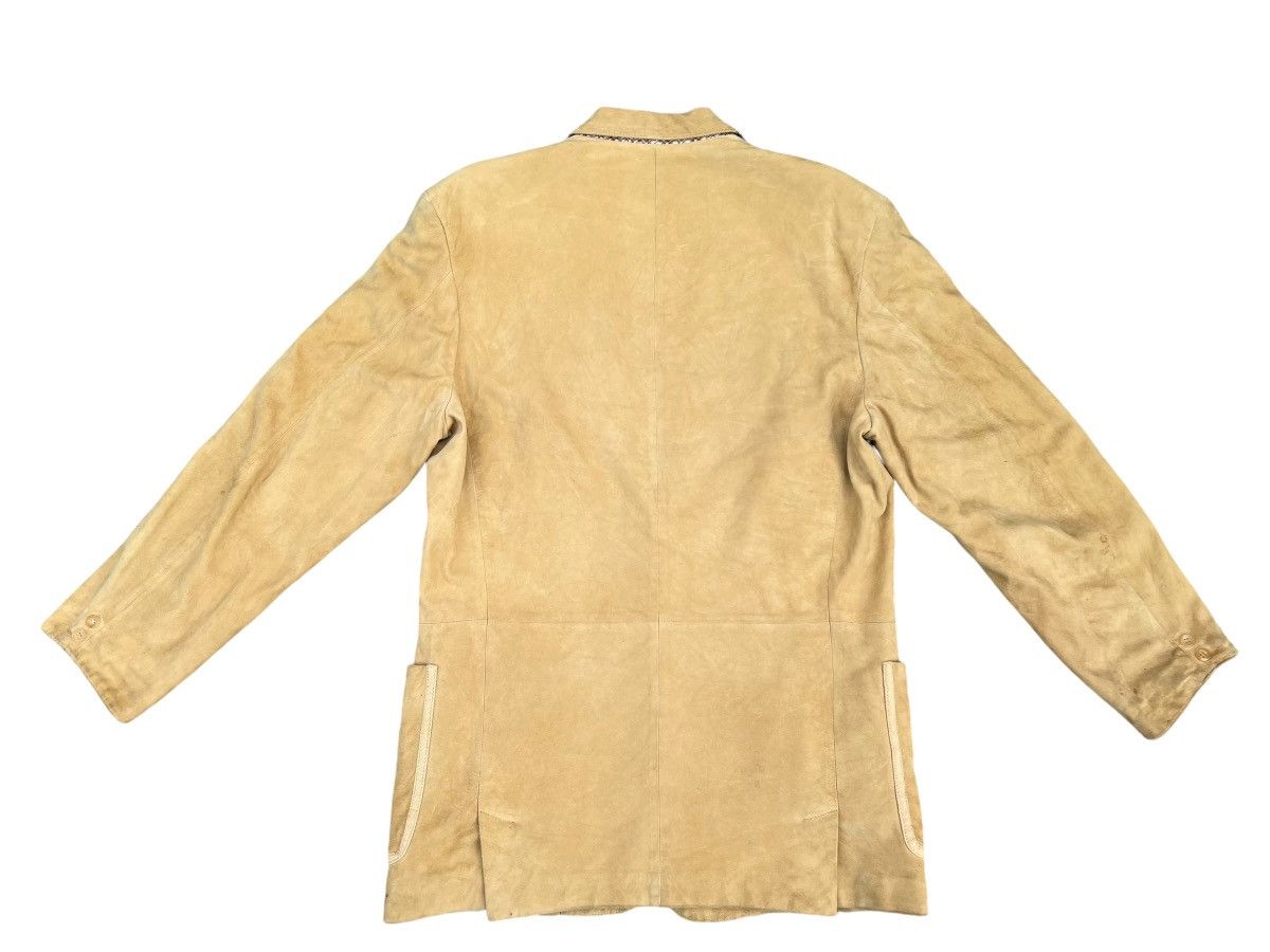 Mademoiselle Non Non Papas Japan Patina Suede Sheepskin Leather Blazer Jacket Size US L / EU 52-54 / 3 - 16 Thumbnail
