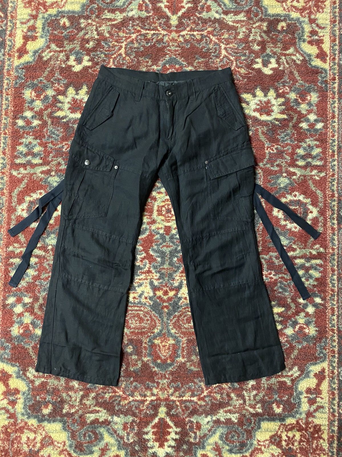 Tornado Mart Tornado Mart Flared Lace Cargo Pants Size 30" / US 8 / IT 44 - 1 Thumbnail