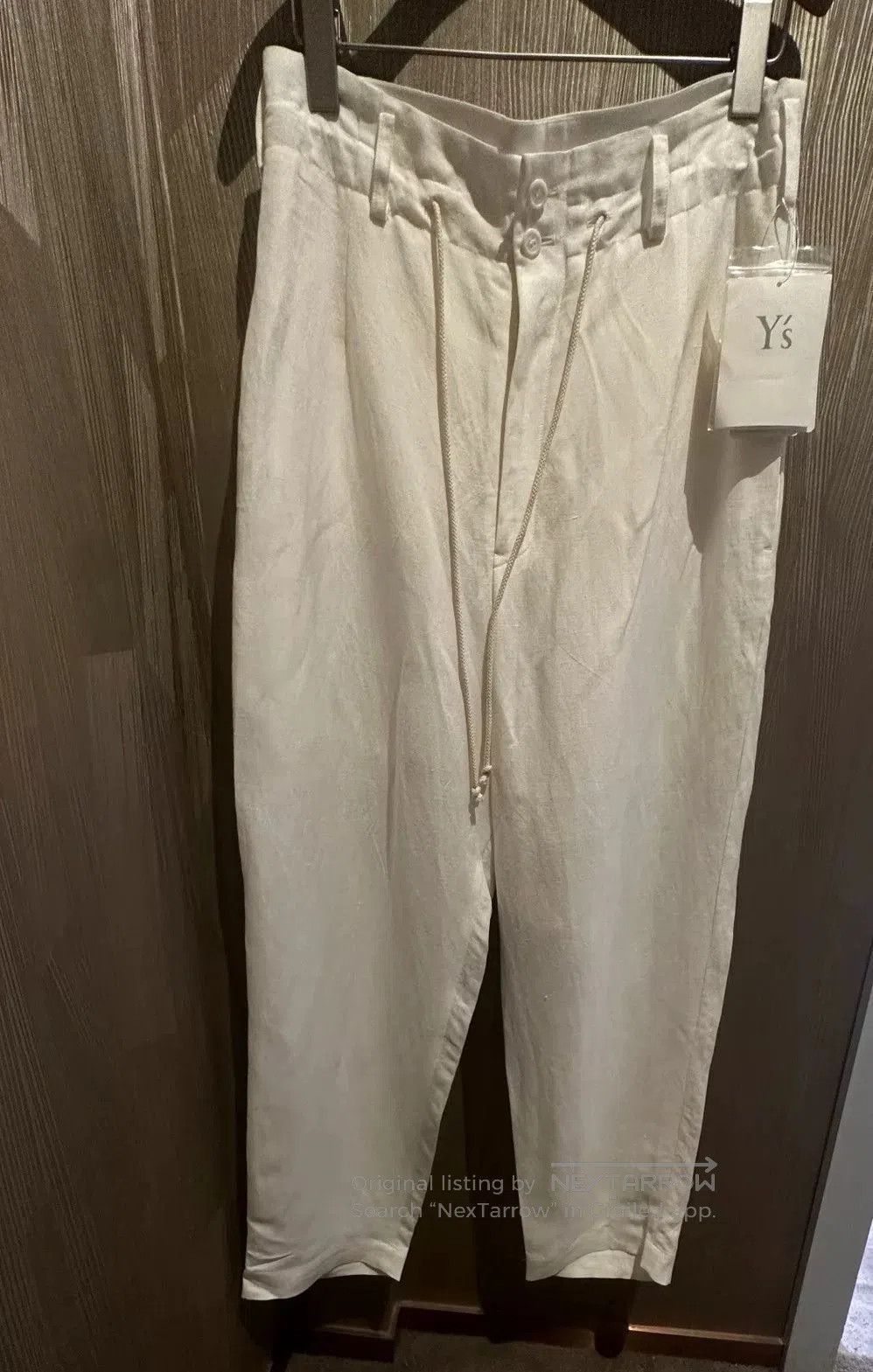 Y's White Casual Pants with Drawstring. Size 24" / US 00 / IT 34 - 1 Thumbnail