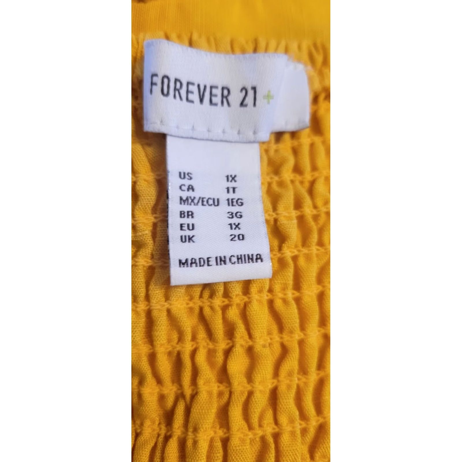 Forever 21 FOREVER 21 Top Womens 1X Yellow Plus Linen Ruched Crop Pinup Clubwear Size XL / US 12-14 / IT 48-50 - 5 Thumbnail