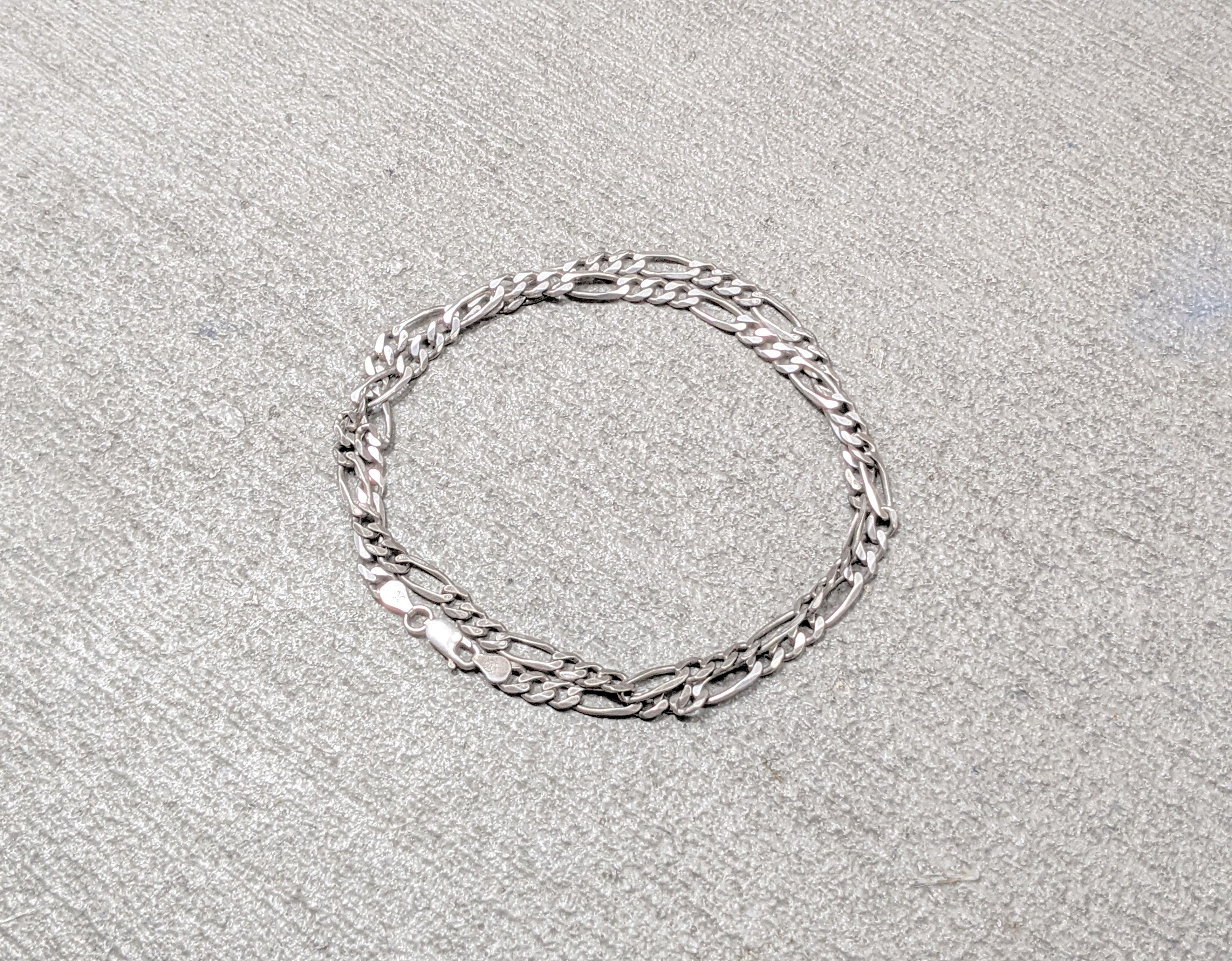 Jewelry Vintage Sterling Silver Necklace Figaro Italy 24" 90s Y2K Size ONE SIZE - 1 Thumbnail