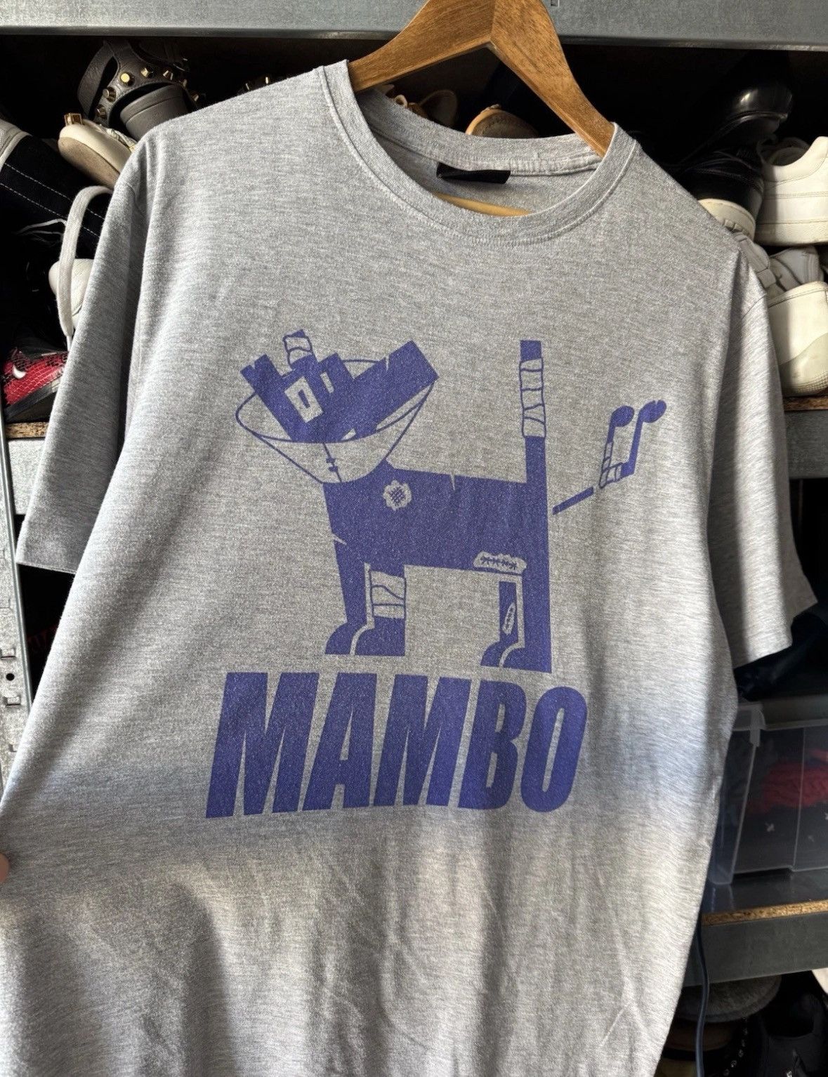 Mambo Mambo Graphic T-Shirt Men's Gray Dog Spellout Shirt Size Xl Size US XL / EU 56 / 4 - 2 Thumbnail