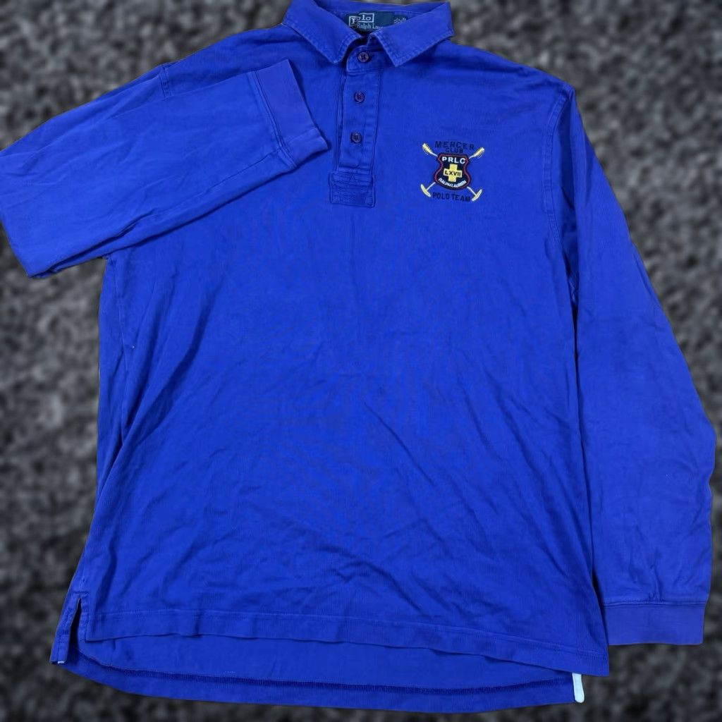 Ralph Lauren Ralph Lauren Polo Rugby Shirt XXL Purple Embroidered Equestrian NYC Men Long Sleeve Size US XXL / EU 58 / 5 - 1 Thumbnail