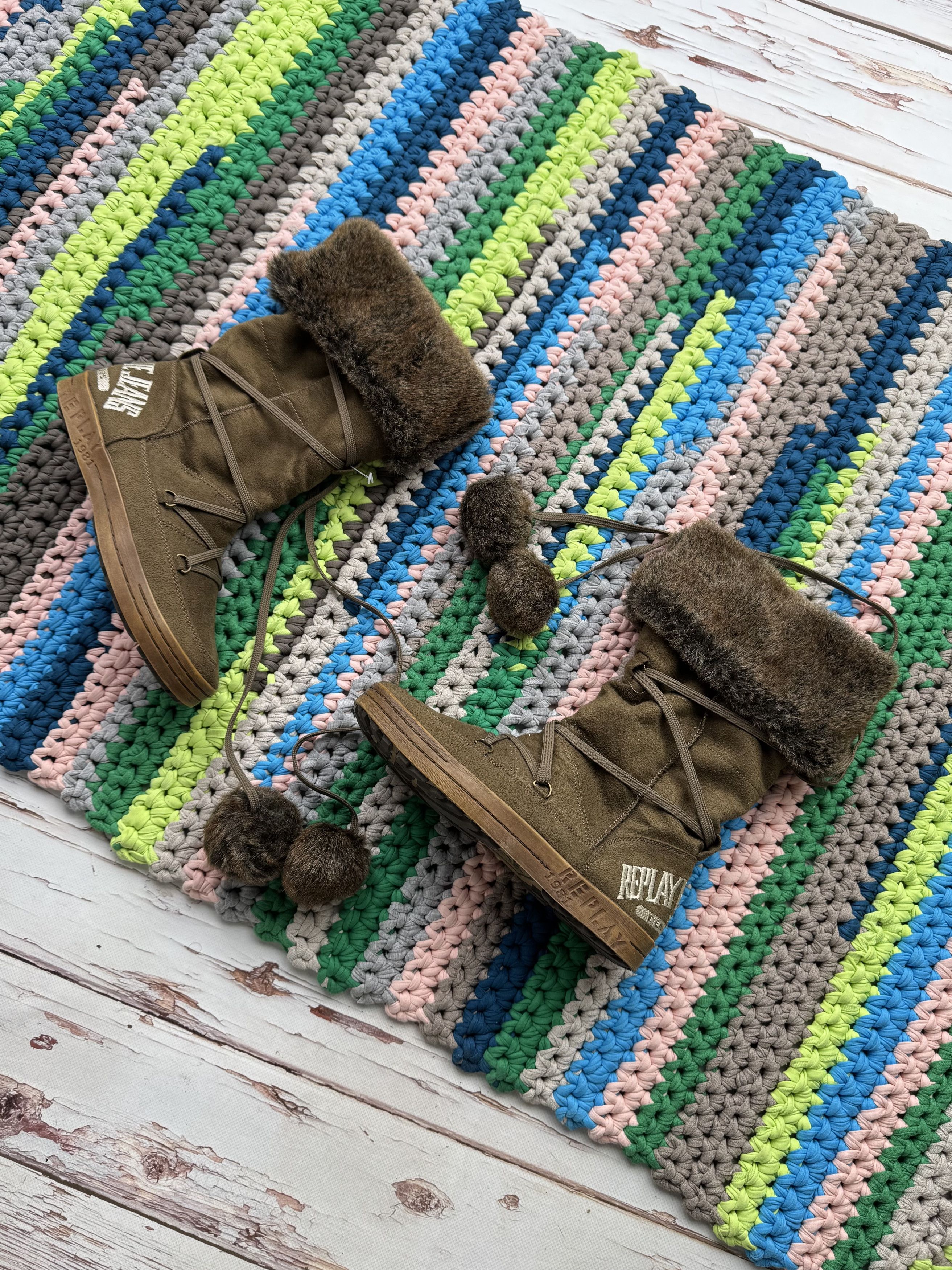 Replay Replay Faux Sheepskin Vintage Boots (D10)(D15)(V313) Size US 9 / IT 39 - 1 Thumbnail