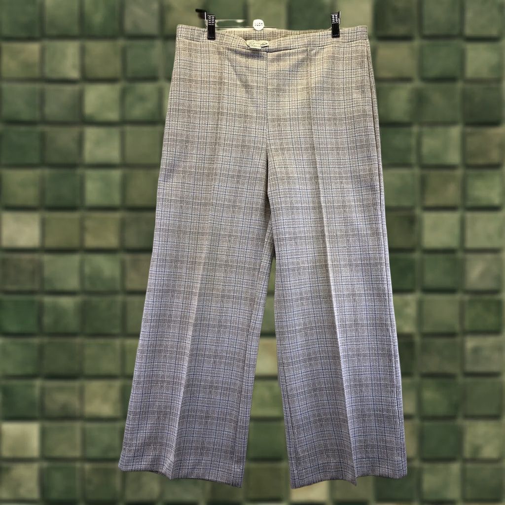 Vintage VINTAGE Sears Roebuck Womens Plaid Woven Pull On Pants 18 Beige 1970-80s Casual Womens Size 40" / US 18 - 1 Thumbnail