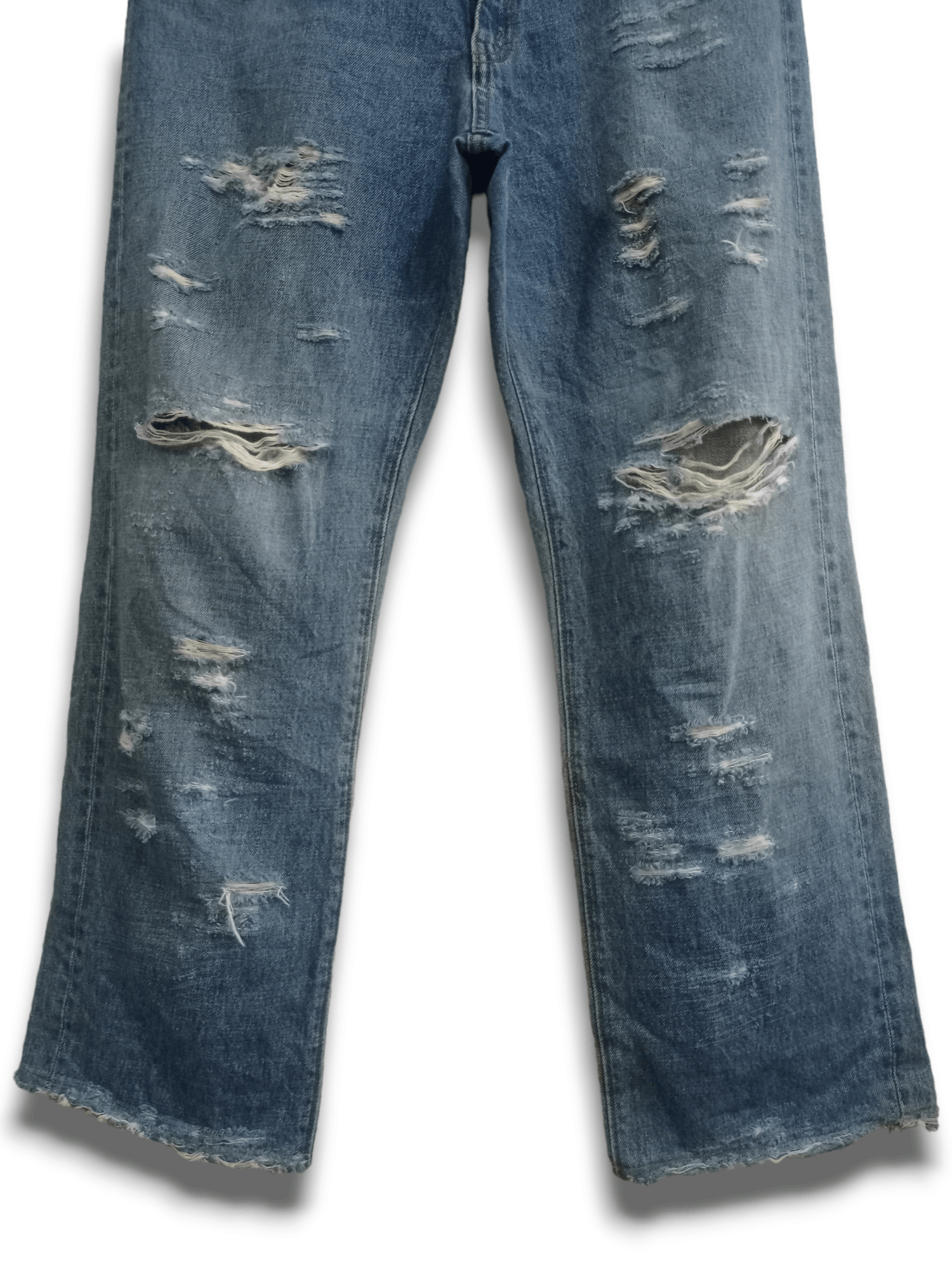 Big John × Japanese Brand Vintage Japanese Brand Blue Wash Distressed Baggy Jeans Size US 32 / EU 48 - 7 Thumbnail