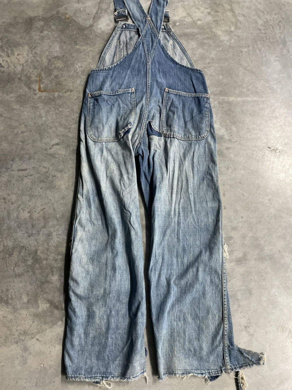 Vintage 40s Wreath Button Selvedge Denim Overalls