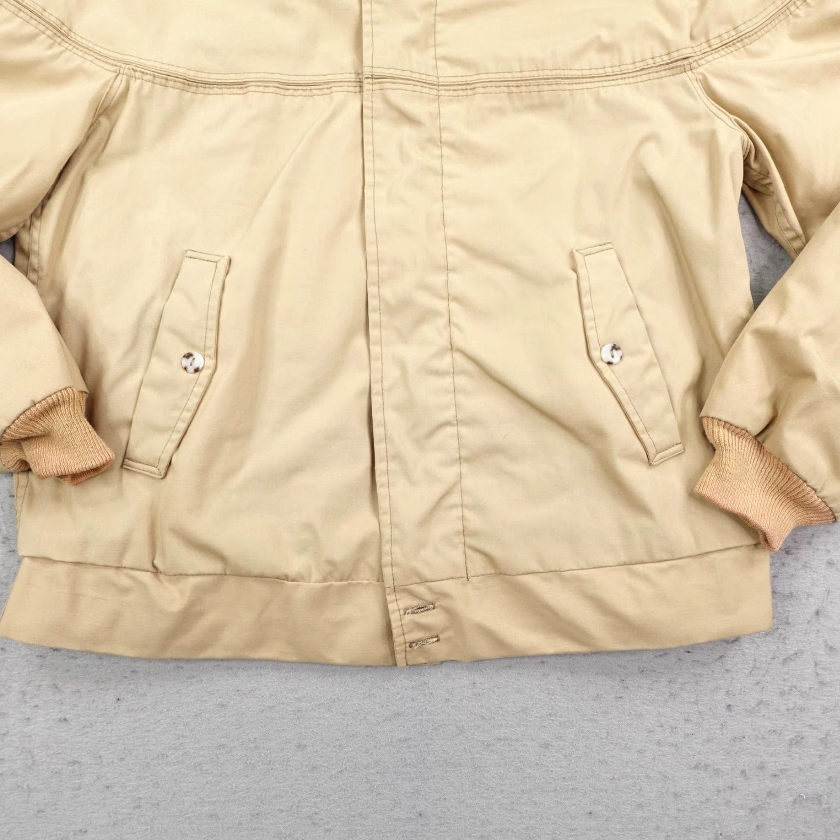 Sears VINTAGE Sears Jacket Mens M Khaki Tan Flannel Lined Bomber Coat Zip Up 80s Size US M / EU 48-50 / 2 - 3 Thumbnail