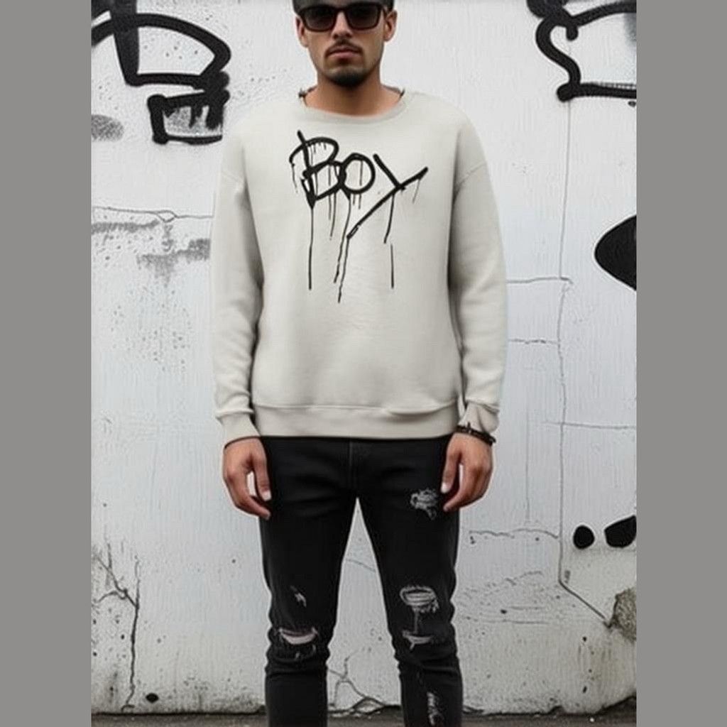 Boy London White BOY London Sweatshirt size M drip logo graffiti Size US M / EU 48-50 / 2 - 1 Thumbnail