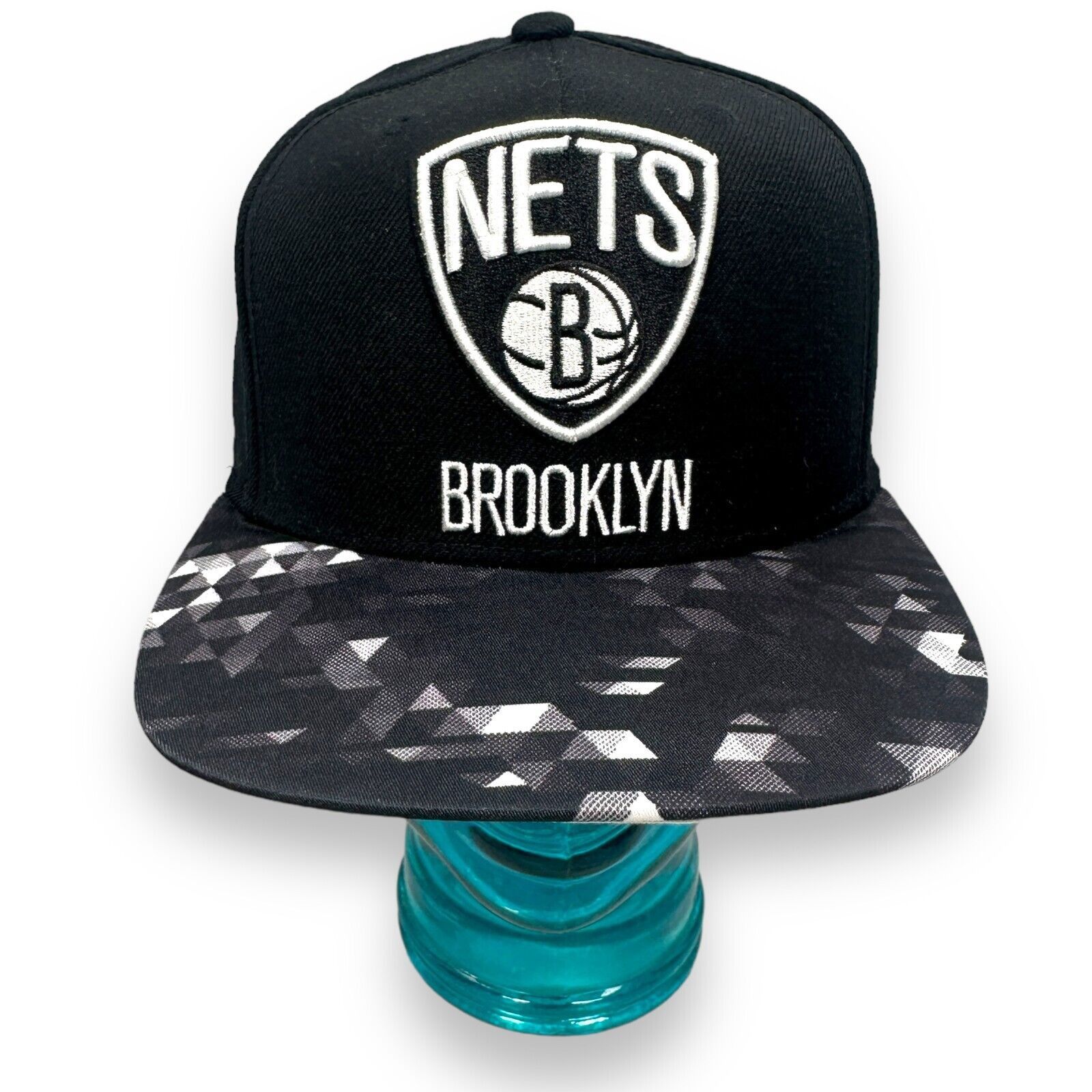 Adidas Adidas Brooklyn Nets Snapback Hat Black Gray Geometric New Size ONE SIZE - 1 Thumbnail