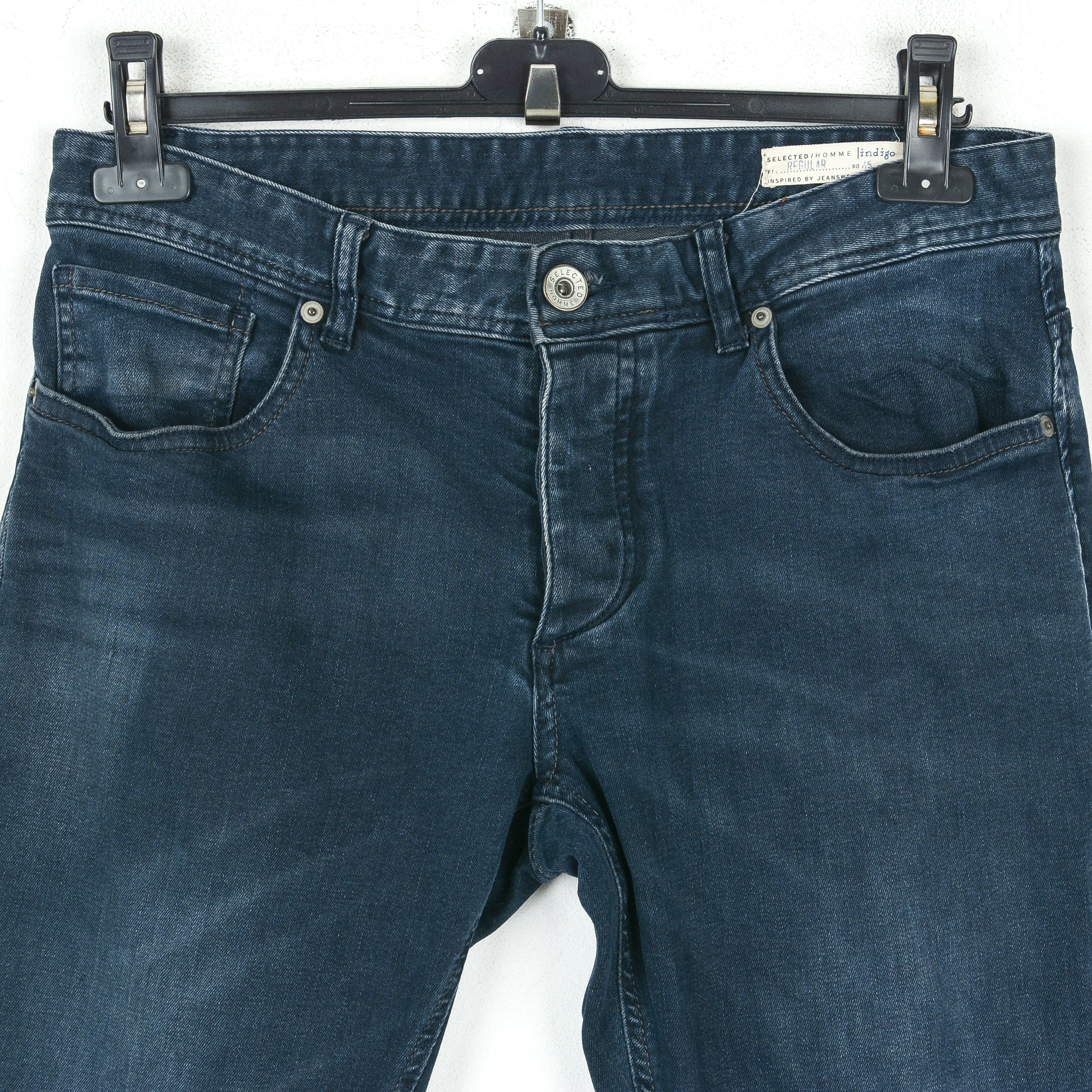 Selected Homme Indigo W32 L34 Jeans Regular Fit Pants Trousers Blue Size US 32 / EU 48 - 2 Thumbnail