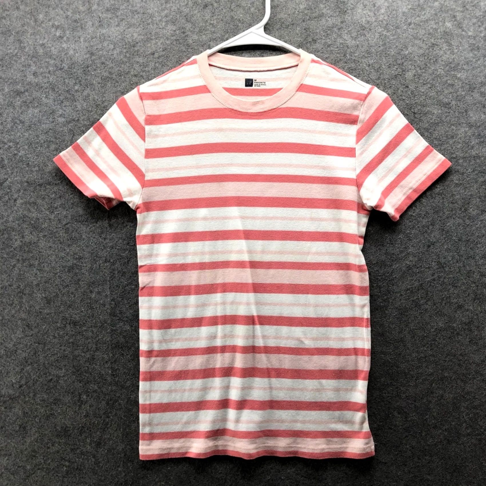 Gap Gap Favorite Tee T-Shirt Womens M Pink Striped Cotton Crew Neck Short Sleeve Size M / US 6-8 / IT 42-44 - 2 Thumbnail