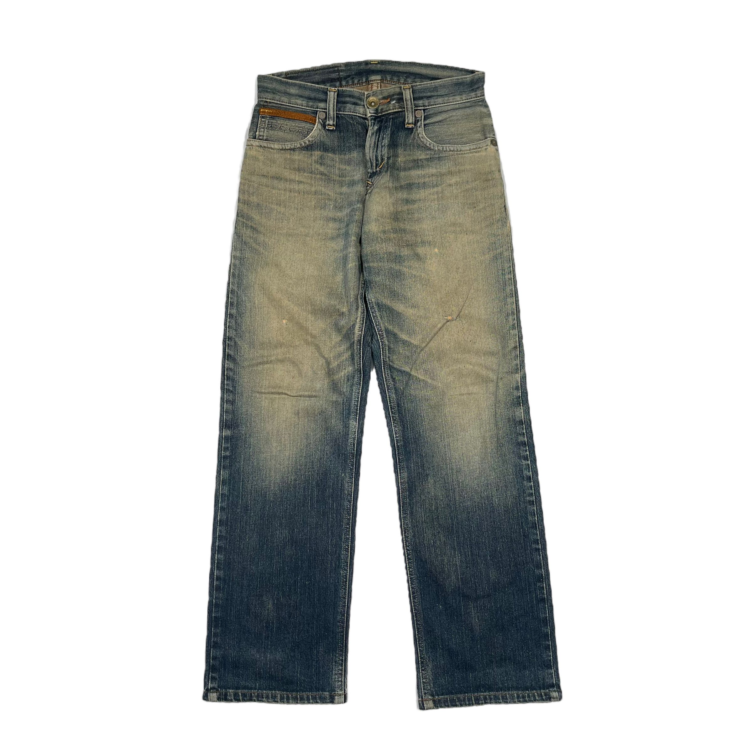 Edwin × If Six Was Nine × Vintage Vintage 1990s Edwin Washed Leather Denim Jeans Size US 28 / EU 44 - 3 Thumbnail