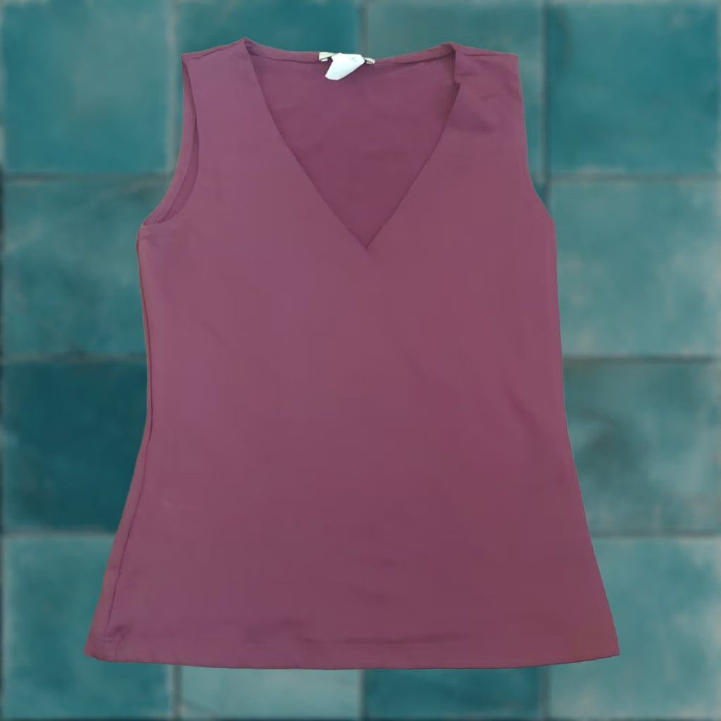 Vintage Be Cool Tank Top Be Cool Girl's Maroon V-Neck Sleeveless Tank M Teens Shirt Womens? Size M / US 6-8 / IT 42-44 - 1 Thumbnail