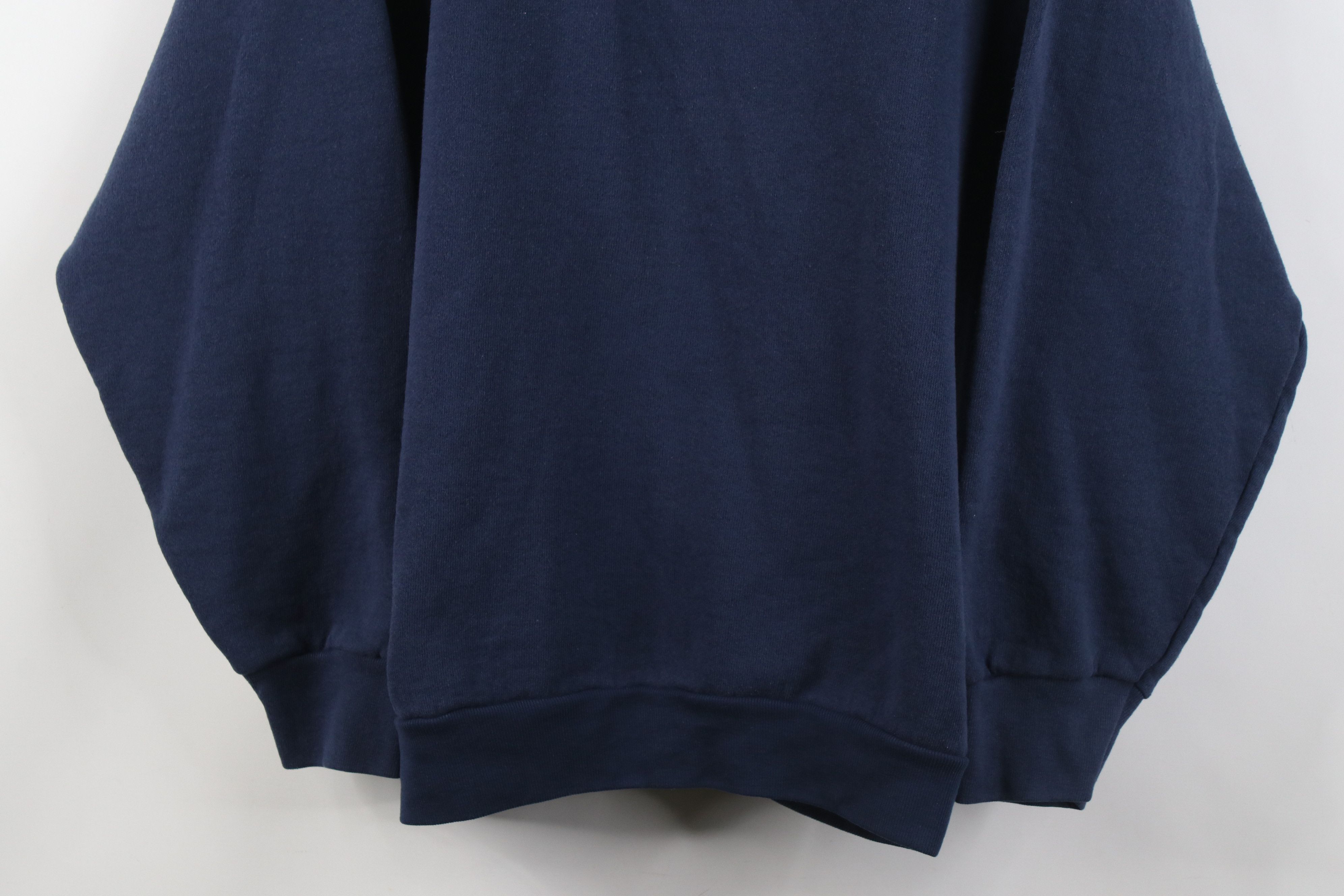 Vintage Vintage 90s Streetwear Blank Crewneck Sweatshirt Navy Blue Size L / US 10 / IT 46 - 3 Thumbnail