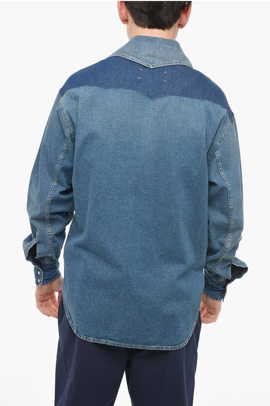 Maison Margiela o1y1124 Denim Shirt With Double Breast Pocket In Blue Size US M / EU 48-50 / 2 - 2 Thumbnail