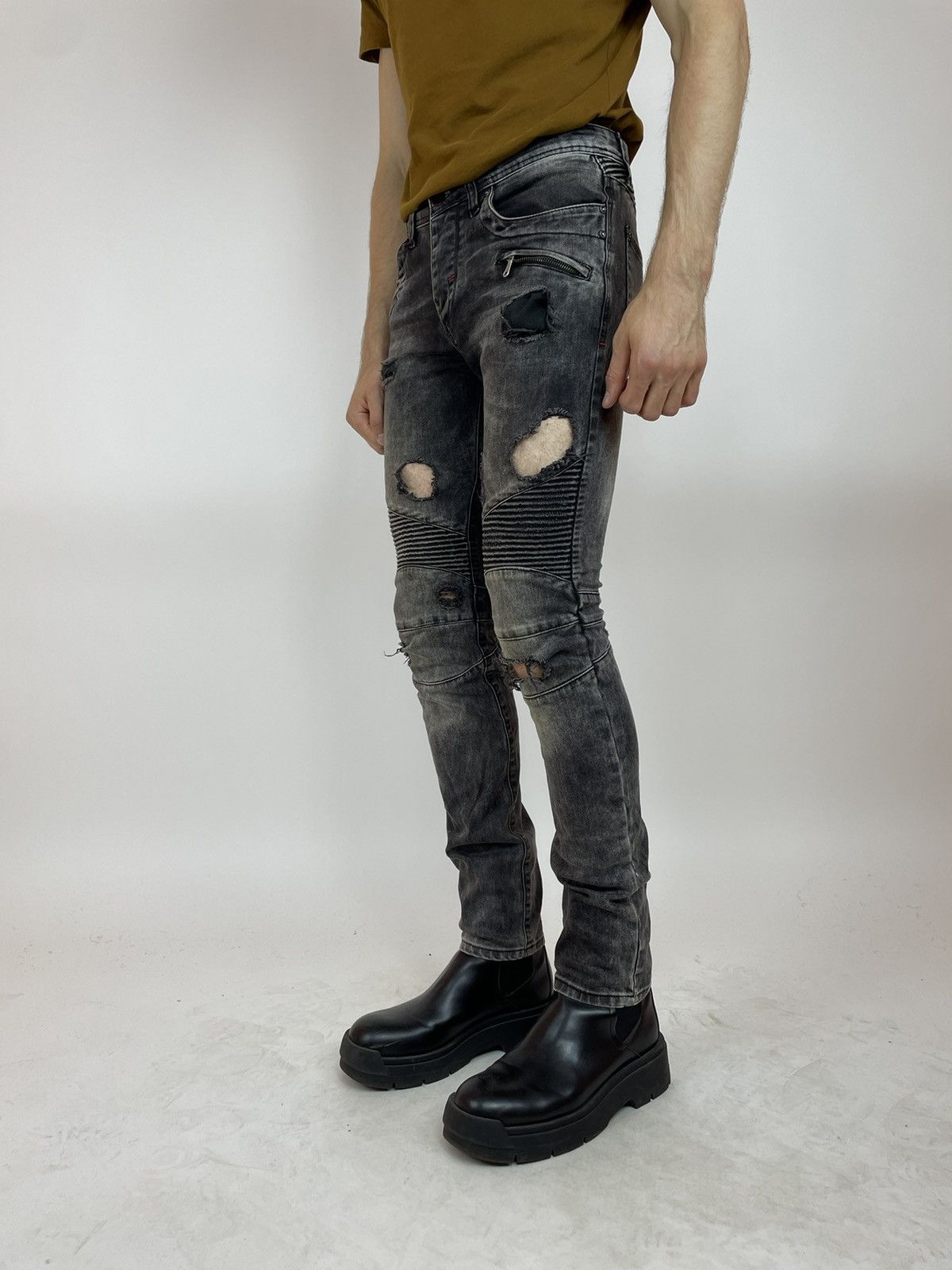 Other PASCUCCI Biker jeans skinny avantgarde drill Mens size 31x34 Size US 31 - 9 Thumbnail