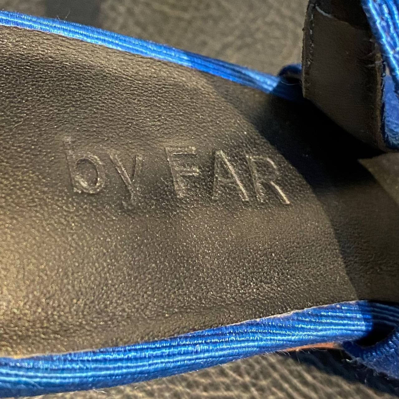 By Far By Far Satin Blue Heeled Sandals Size US 6 / IT 36 - 7 Thumbnail