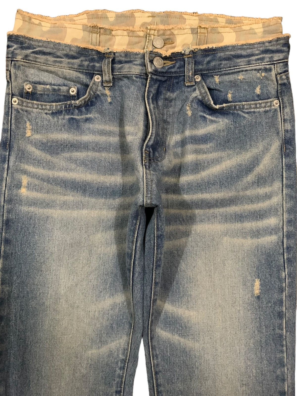 14th Addiction Vintage Japanese Brand Camo Double Waisted Splatter Jeans Size US 30 / EU 46 - 3 Thumbnail