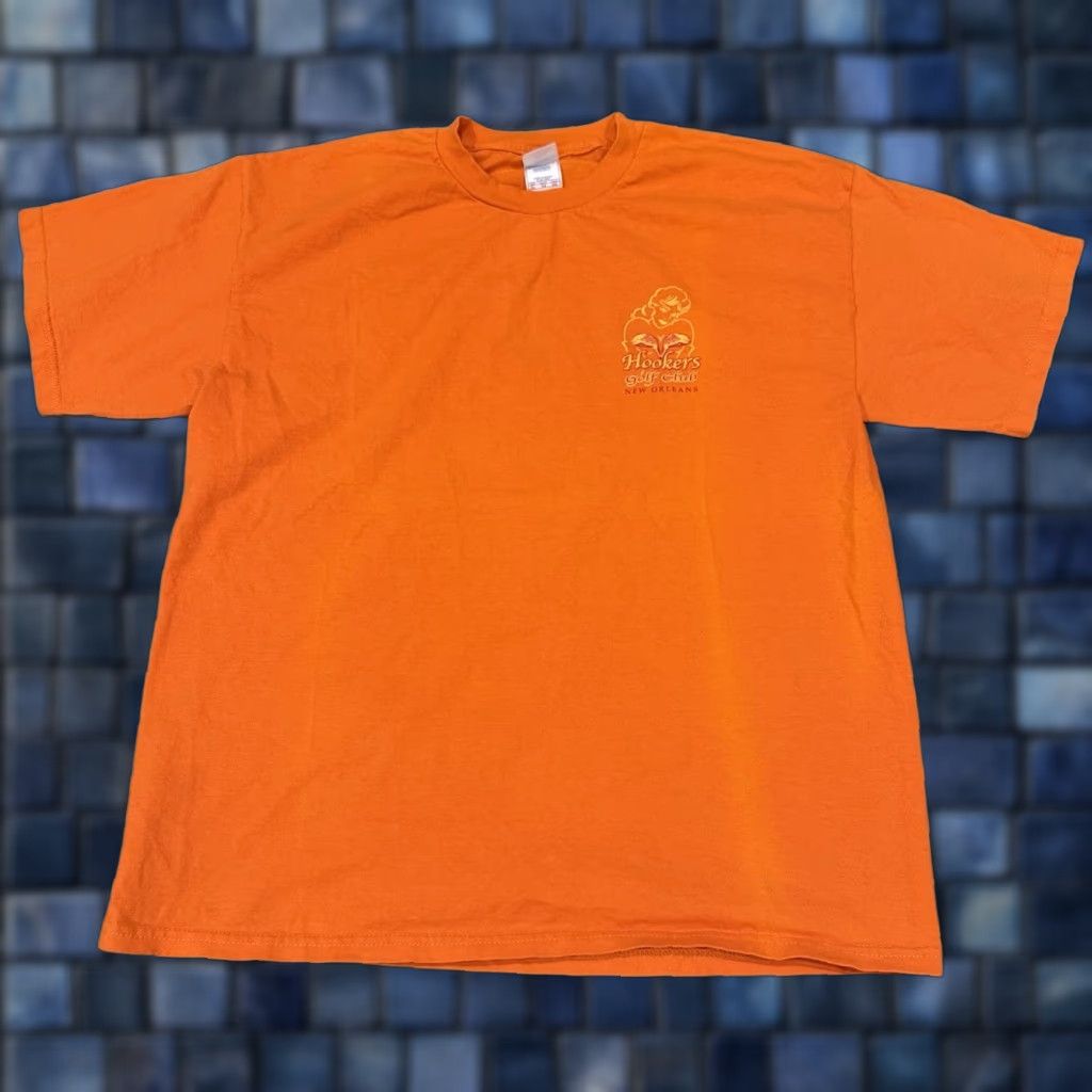 Vintage VINTAGE Hookers Golf Club New Orleans Graphic T-Shirt Mens XL Orange Size US XL / EU 56 / 4 - 1 Thumbnail