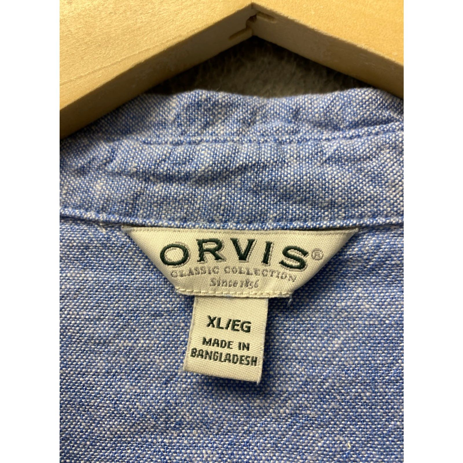 Orvis Orvis Shirt Women's XL Blue Button-Up Long Sleeve Linen Blend Regular Fit Breathable Easy Care Classic Beach Outdoor Fishing Size XL / US 12-14 / IT 48-50 - 4 Thumbnail