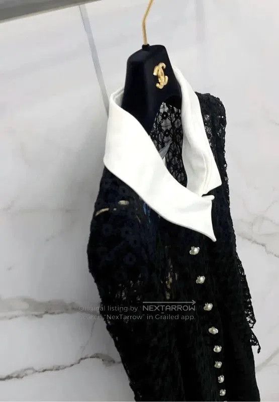 Chanel Chanel Black Cotton Long Sleeve Dress . Size S / US 4 / IT 40 - 5 Thumbnail