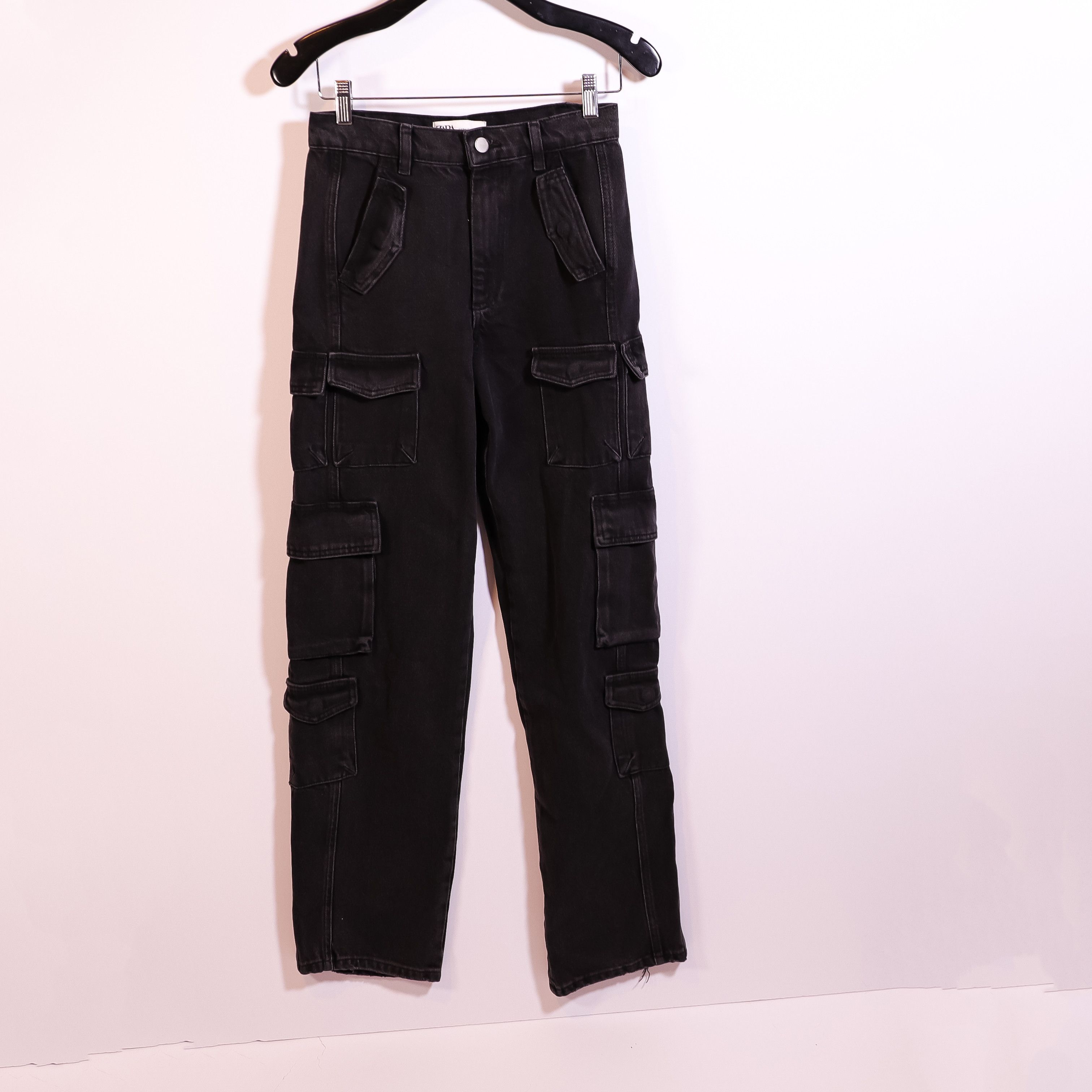 Zara Zara Cotton Stretch Cargo Army Multi Pocket Size 26" / US 2 / IT 38 - 1 Thumbnail