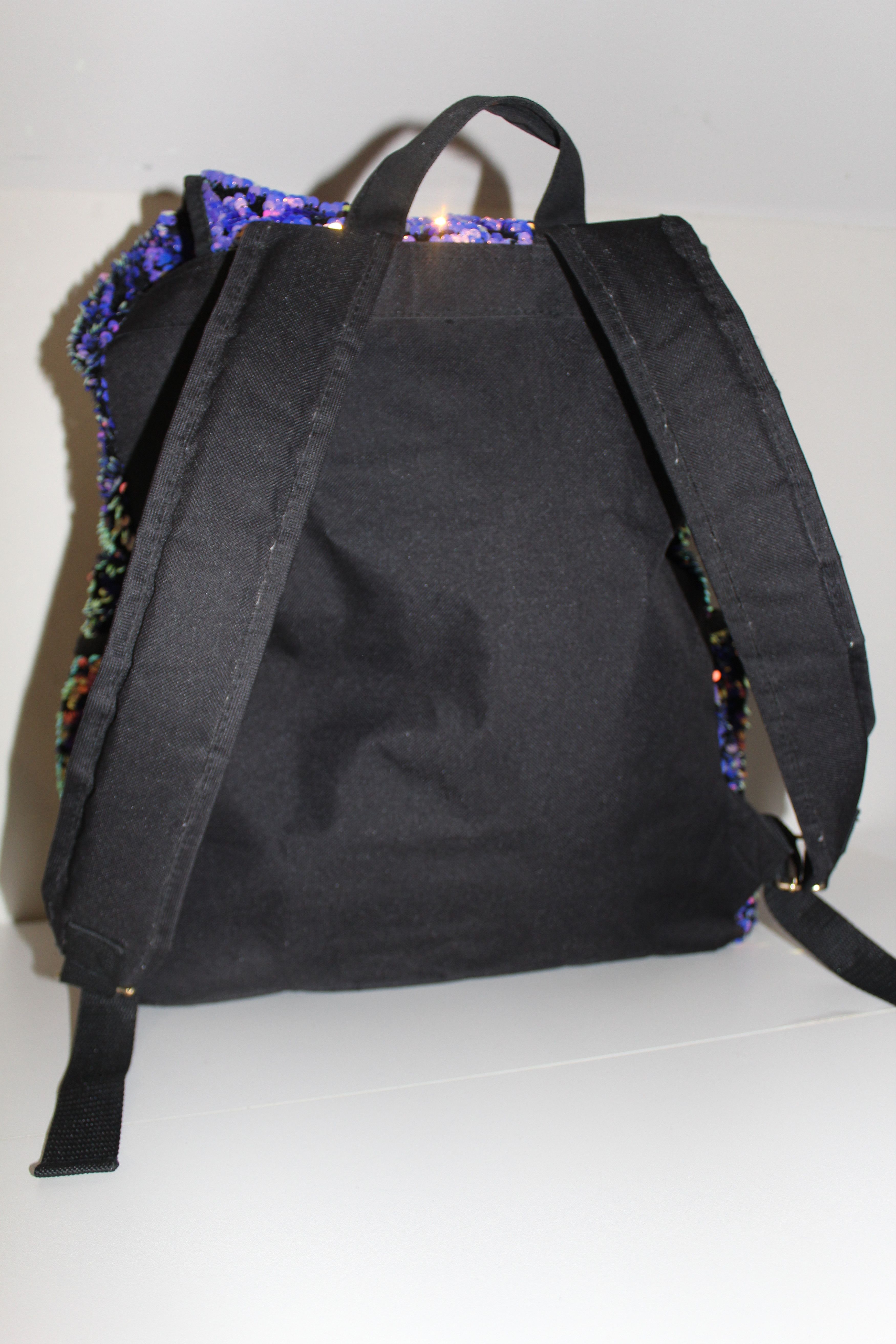 Other Justice Purple Black Forever Backpack Drawstring Sparkle Size ONE SIZE - 5 Thumbnail