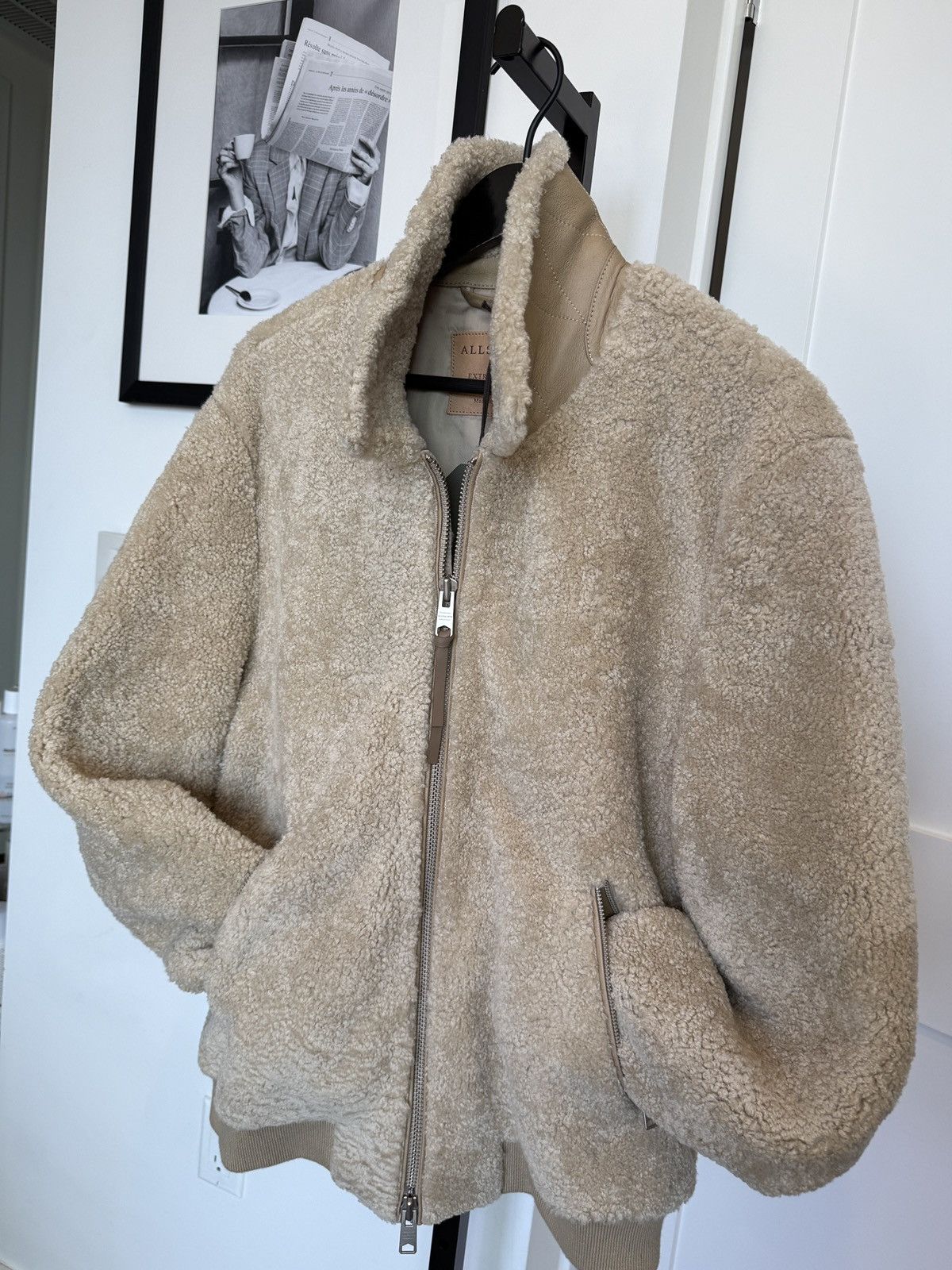 Allsaints ALLSaints Charlie Shearling Leather Bomber Jacket XL Size US XL / EU 56 / 4 - 1 Thumbnail