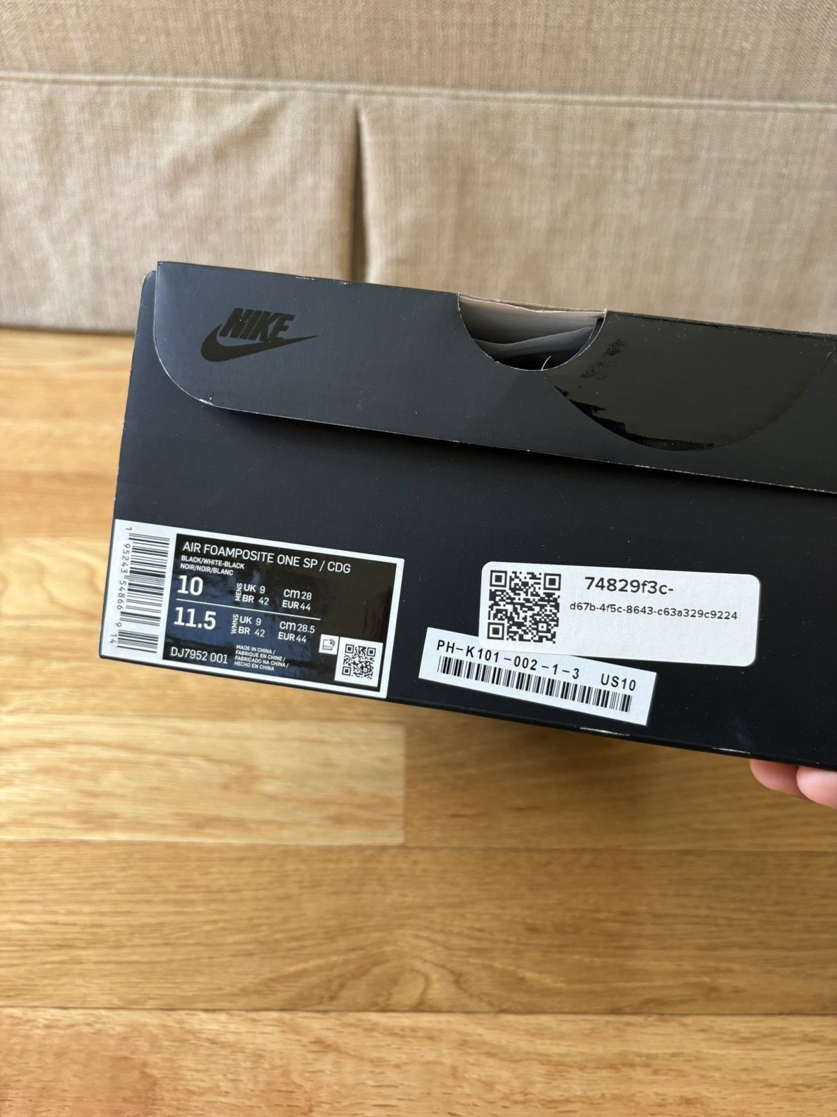 Comme des Garcons × Nike Sz 10 Comme des Garçons x Nike Air Foamposite One Black CDG Size US 10 / EU 43 - 14 Thumbnail