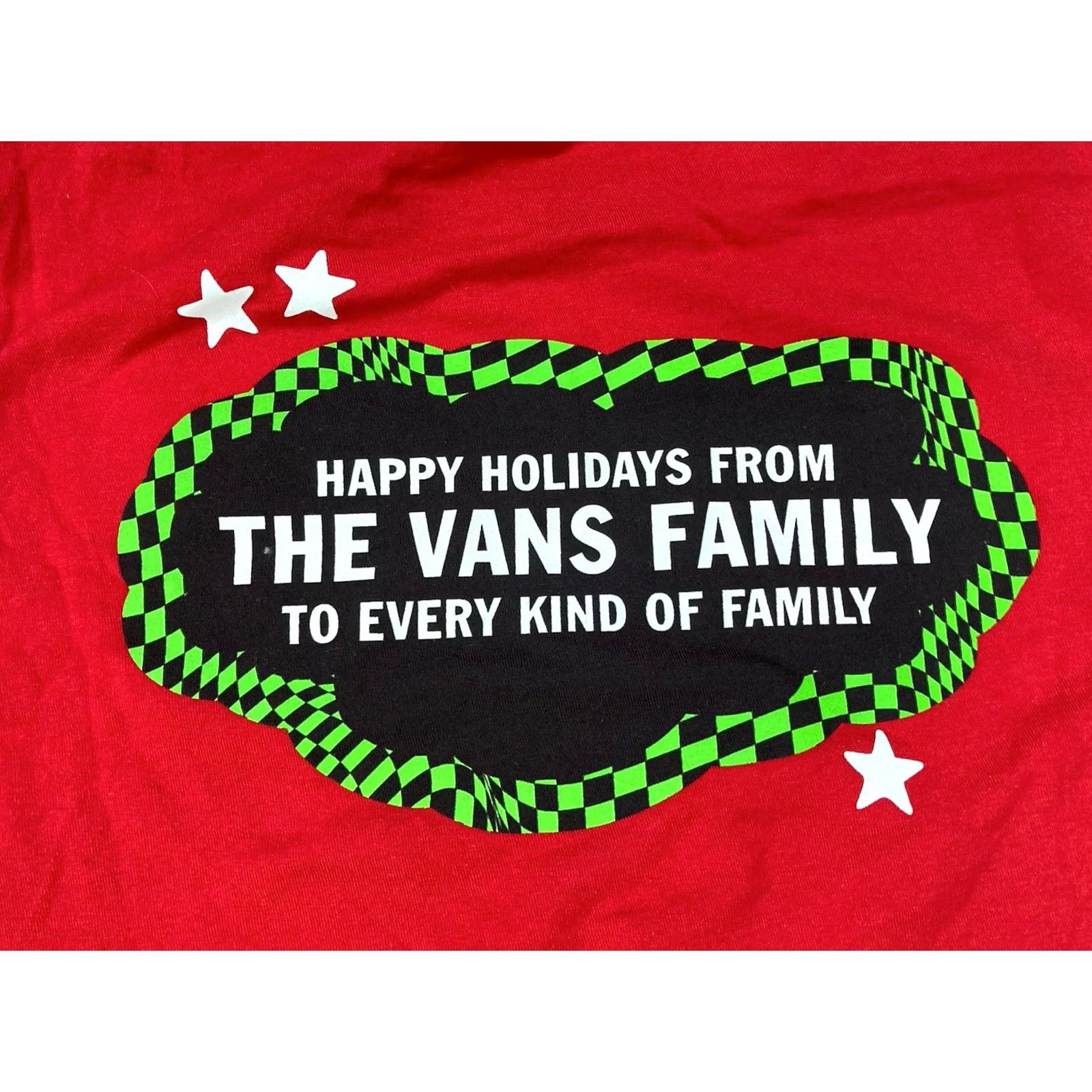 Vans Vans Shirt Men Small Red Graphic Print Holiday All Seasons Logo Short Sleeve Crew Neck 100% Cotton - Mens Size US S / EU 44-46 / 1 - 2 Thumbnail