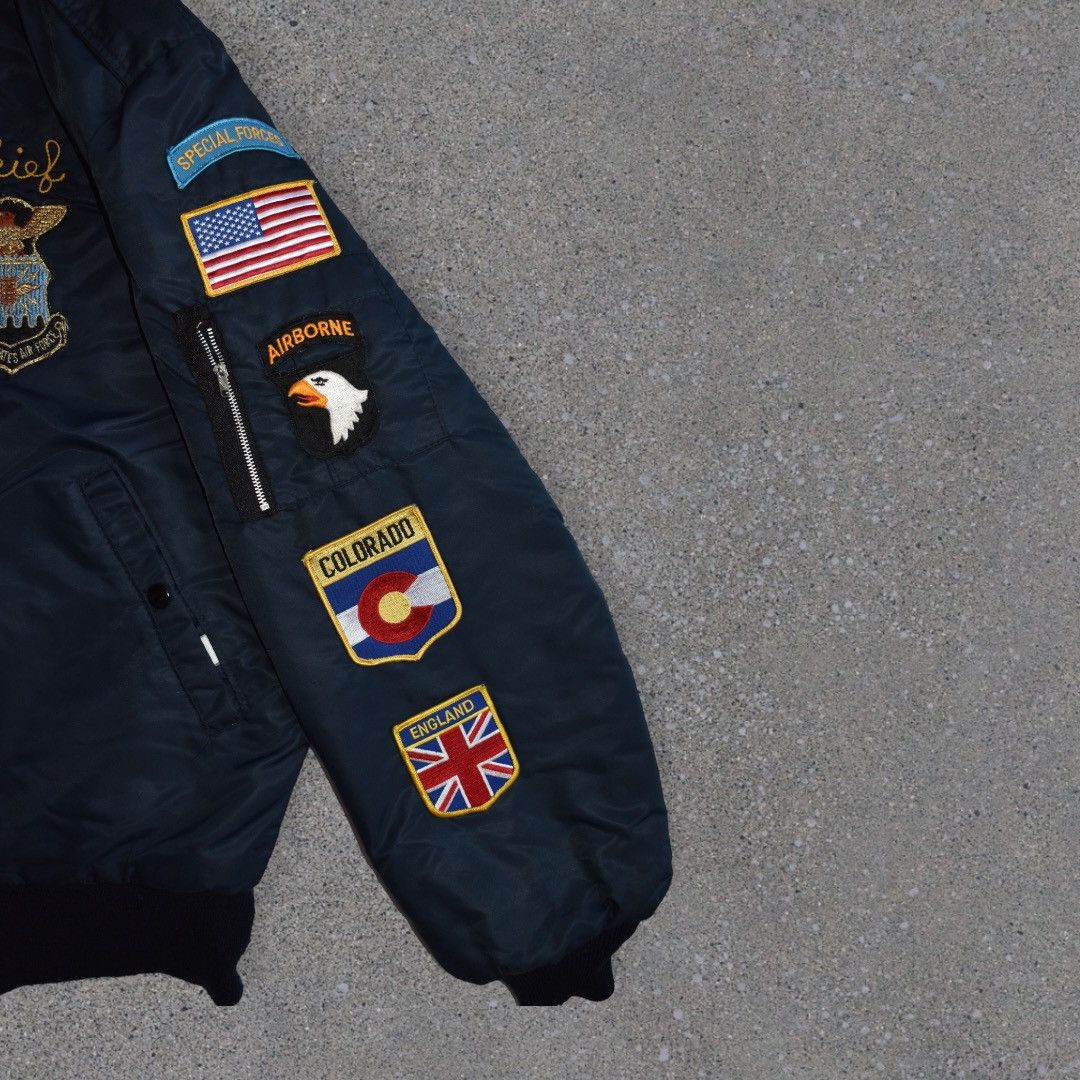 Vintage Vintage Air Force ‘Chief’ Chain-stitched Flight Jacket (L) Size US L / EU 52-54 / 3 - 6 Thumbnail