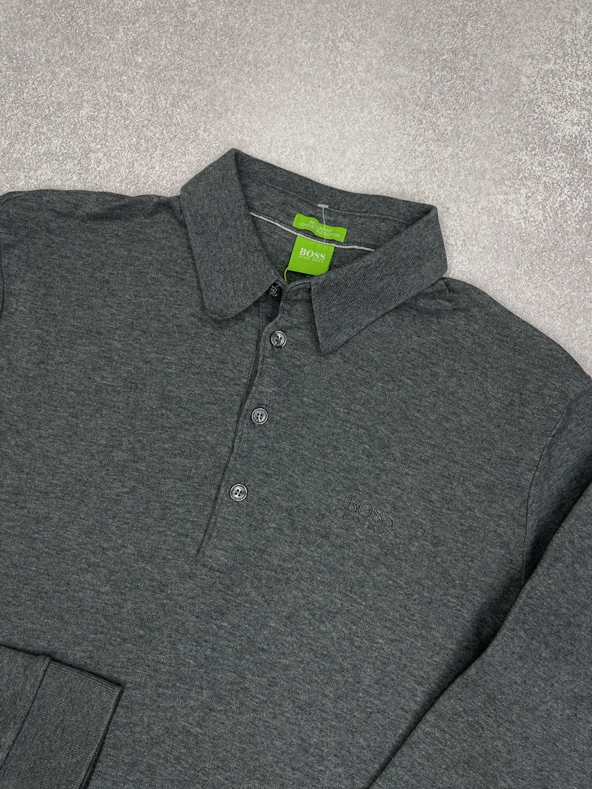 Hugo Boss Mens Hugo Boss Polo Longsleeve Rugby Grey Size S Size US S / EU 44-46 / 1 - 4 Thumbnail