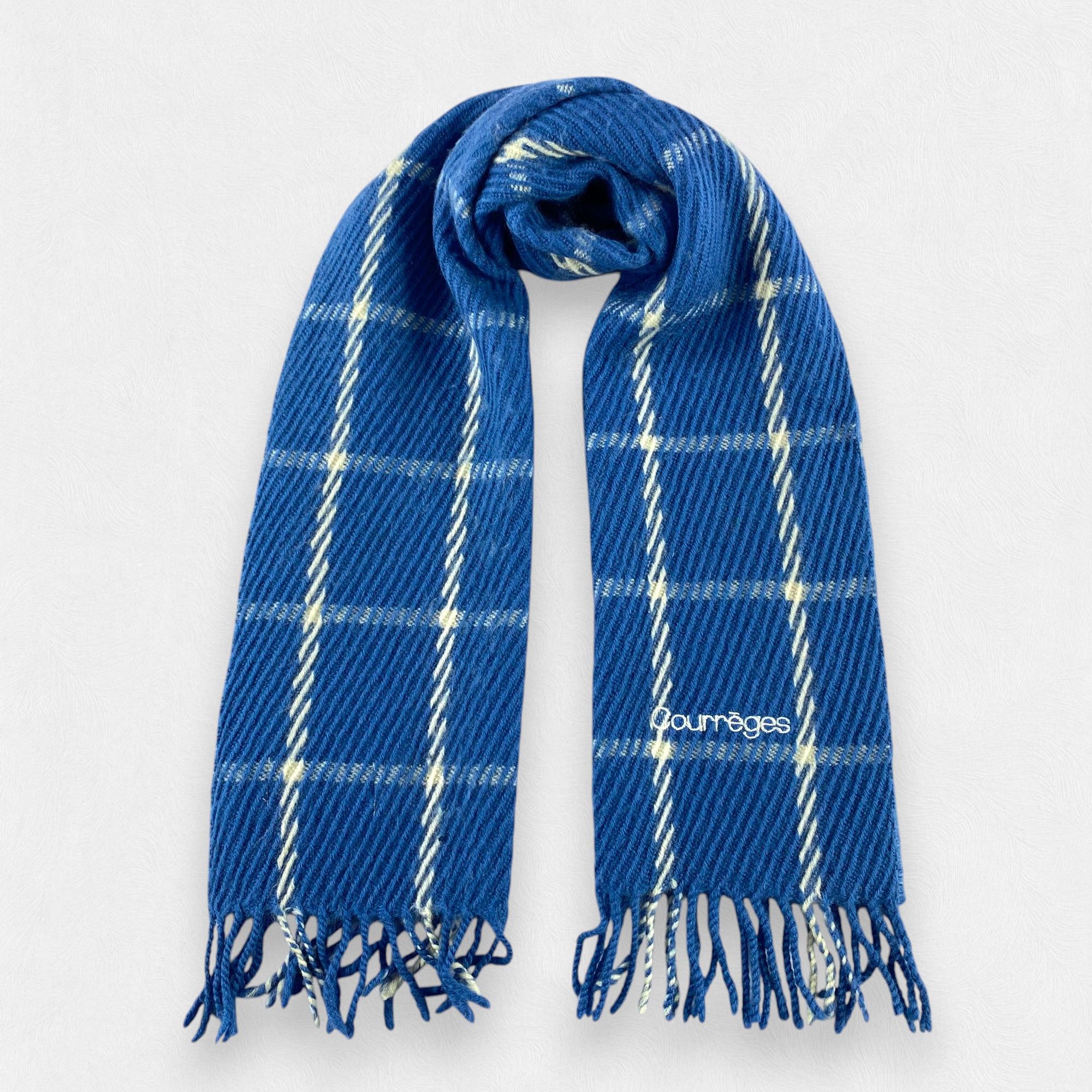 Courreges Courreges Checked Scarf Neck Wrap Wool Muffler Size ONE SIZE - 1 Thumbnail