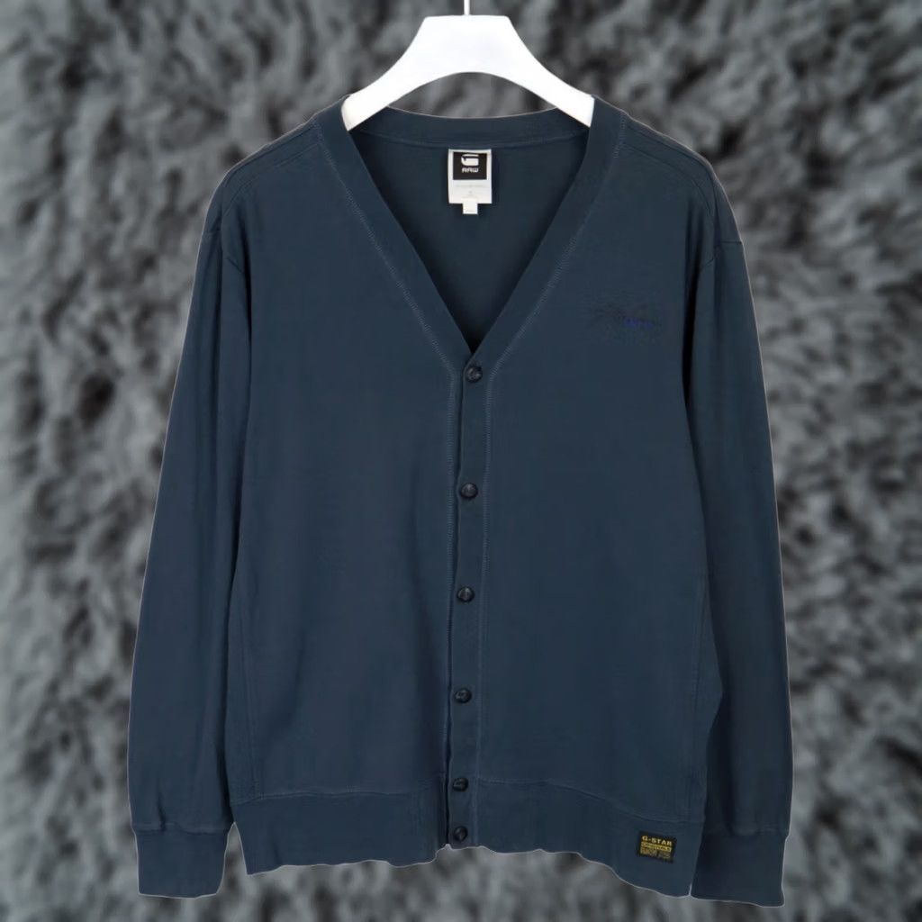 G-Star G-STAR Emil T L/S Cardigan Men's 2XL Button Up Logo V-Neck Grey Cardigan Mens 2XL Grey Logo V-Neck Long Sleeve Size US XXL / EU 58 / 5 - 1 Thumbnail