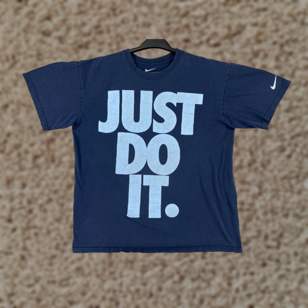 Nike Nike Shirt Mens M Blue Just Do It Swoosh Short Sleeve Crew Neck Dri-Fit Logo Sports 90s Football Baseball Basketball Size US M / EU 48-50 / 2 - 1 Thumbnail