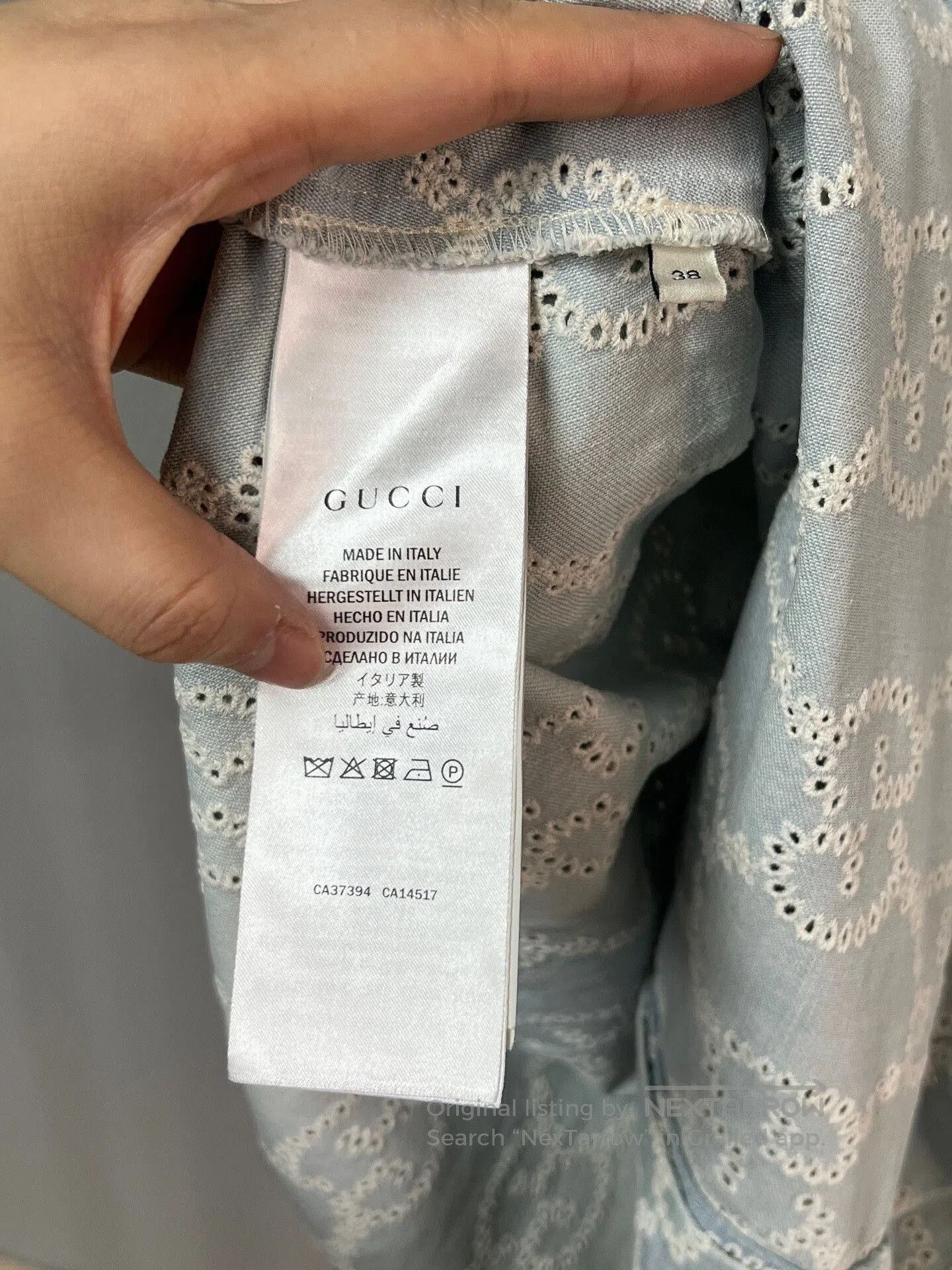 Gucci Gucci Lace Doll Dress in Light Blue. Size M / US 6-8 / IT 42-44 - 4 Thumbnail