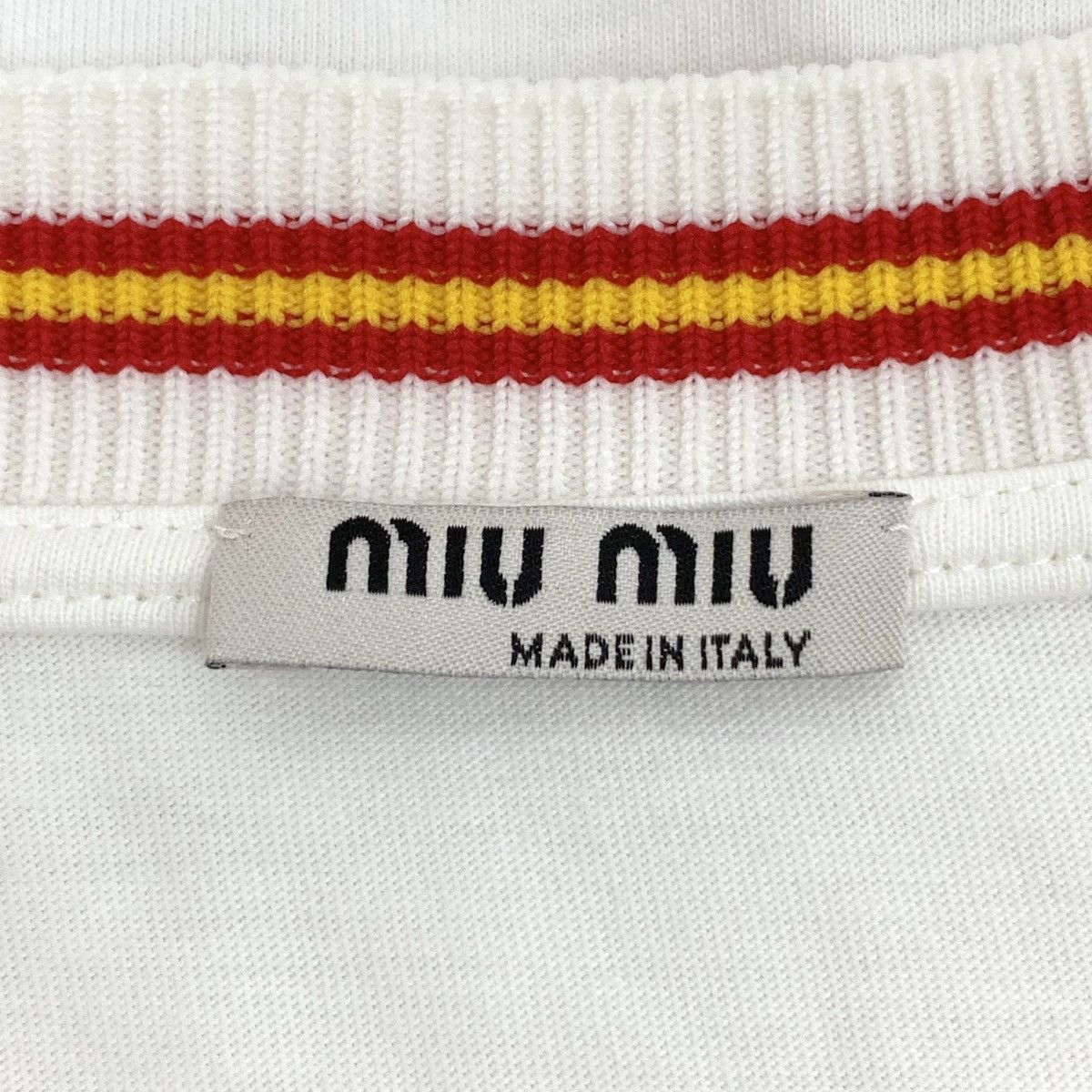 Miu Miu Miu Miu Arm Stripe Letter Print Short Sleeve T-shirt K26WX Size M / US 6-8 / IT 42-44 - 5 Thumbnail