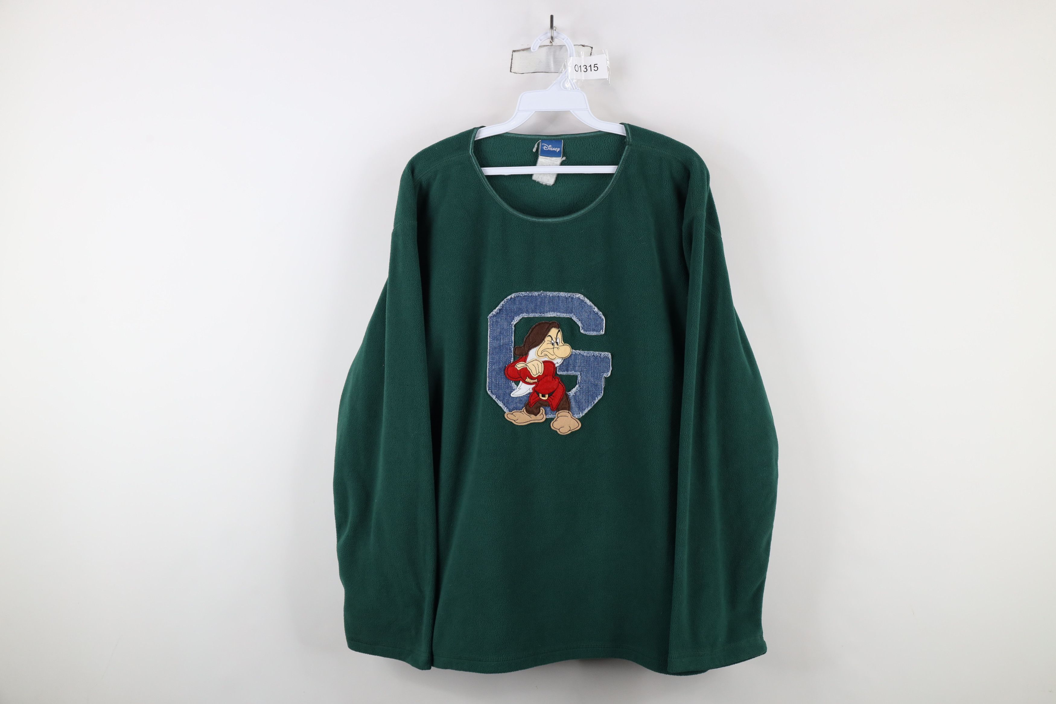 Disney × Vintage Vintage Disney Grumpy Dwarf Fleece Crewneck Sweater Green Size XL / US 12-14 / IT 48-50 - 1 Thumbnail
