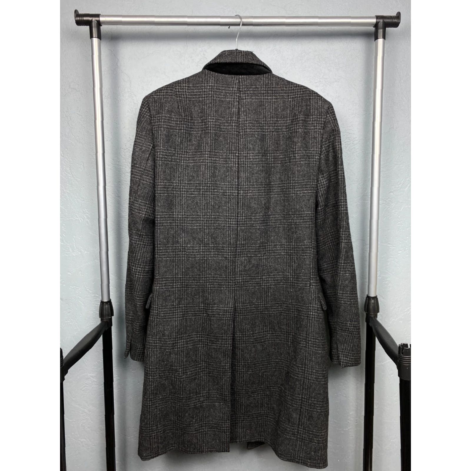 Allsaints AllSaints Yuto Wool Coat Jacket Mens M Gray Check Wool Overcoat Size US M / EU 48-50 / 2 - 5 Thumbnail