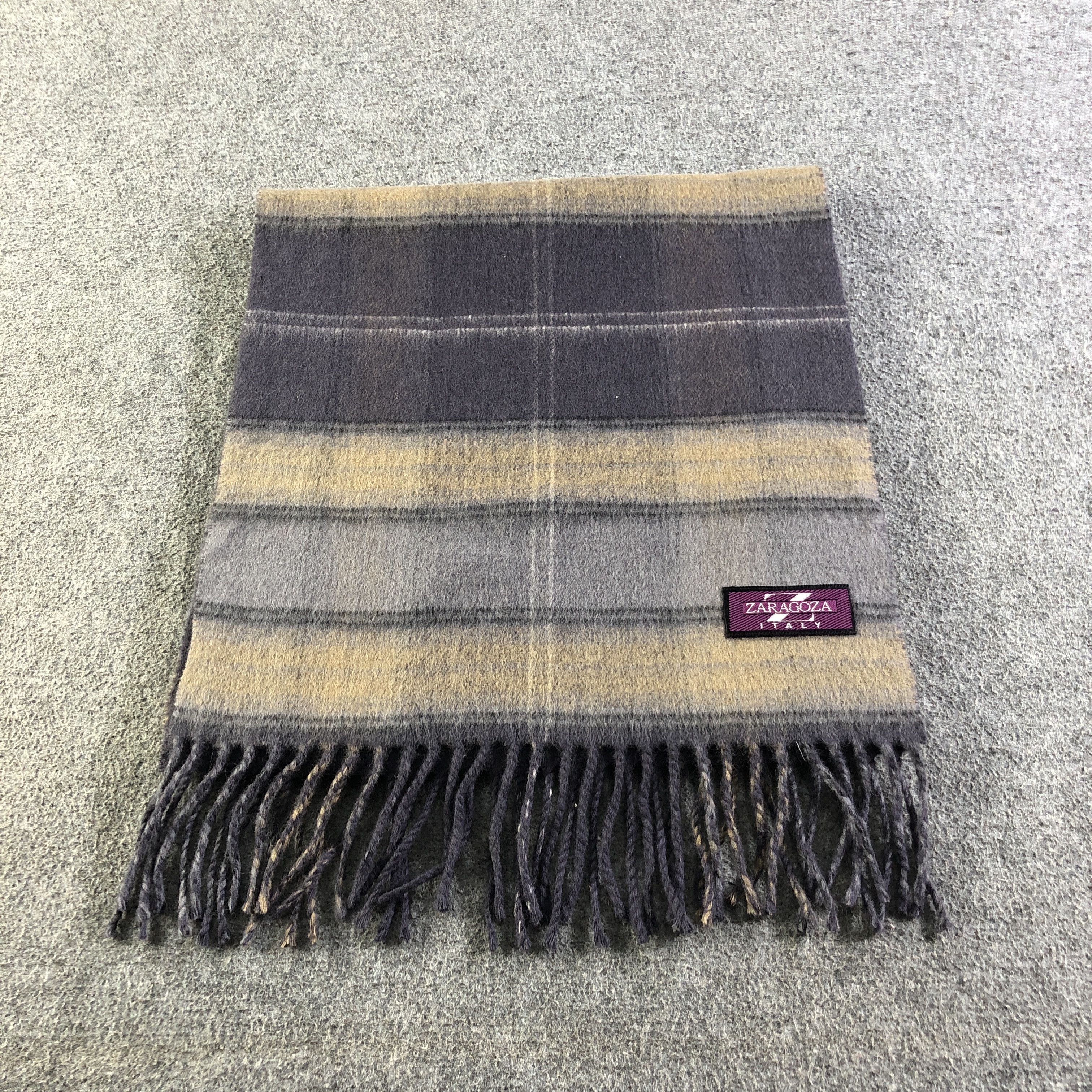 Vintage Zaragoza Italy Wool Scarf Muffler V2733 Size ONE SIZE - 2 Thumbnail
