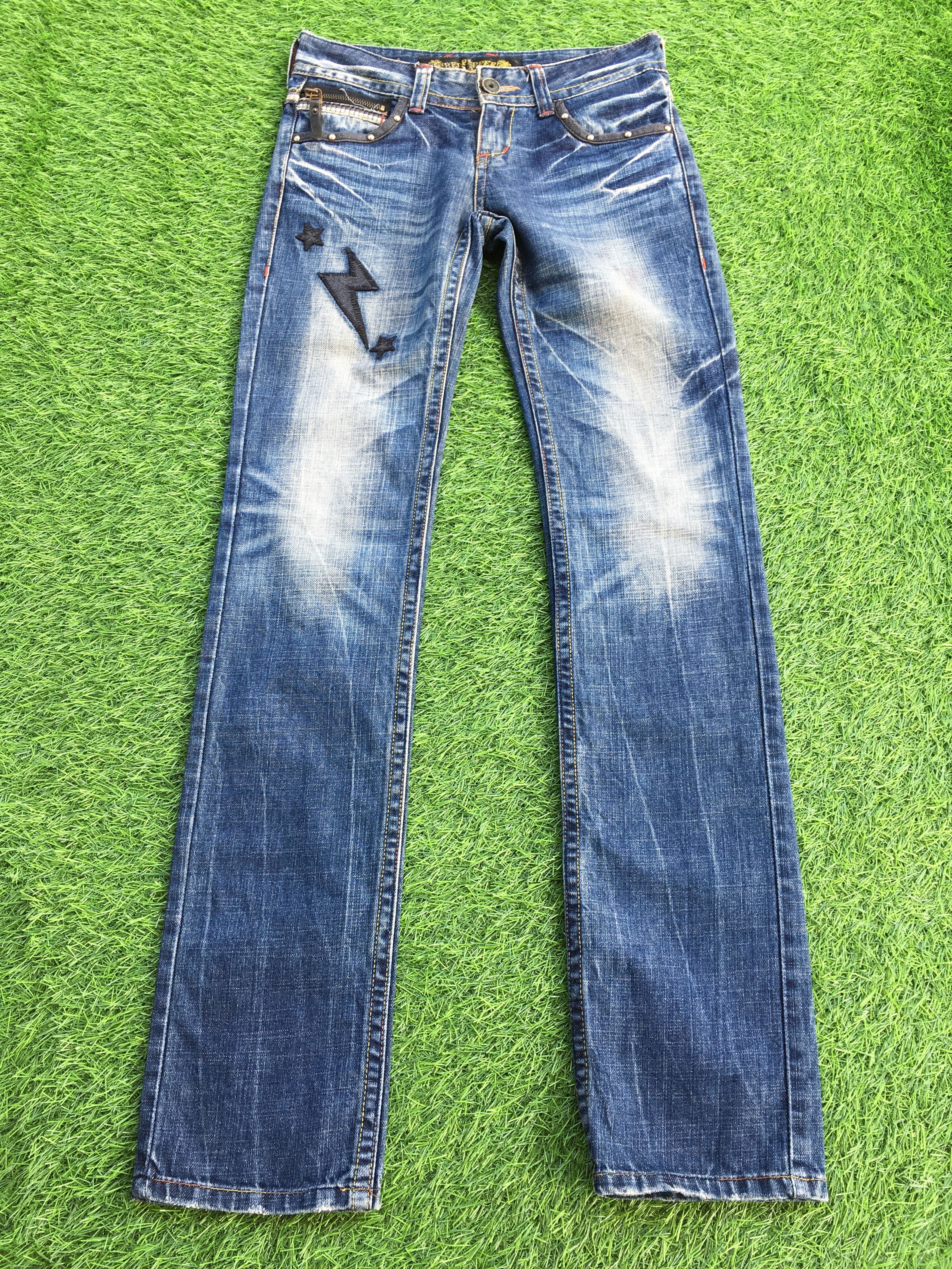 Japanese Brand Japanese Lightning Bolt Low Rise Jeans D-1182 Size 24" / US 00 / IT 34 - 3 Thumbnail